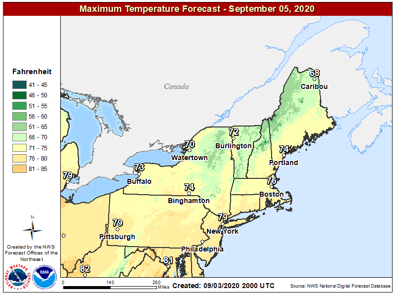 Saturday is a much cooler day with dry air and abundant sunshine.
