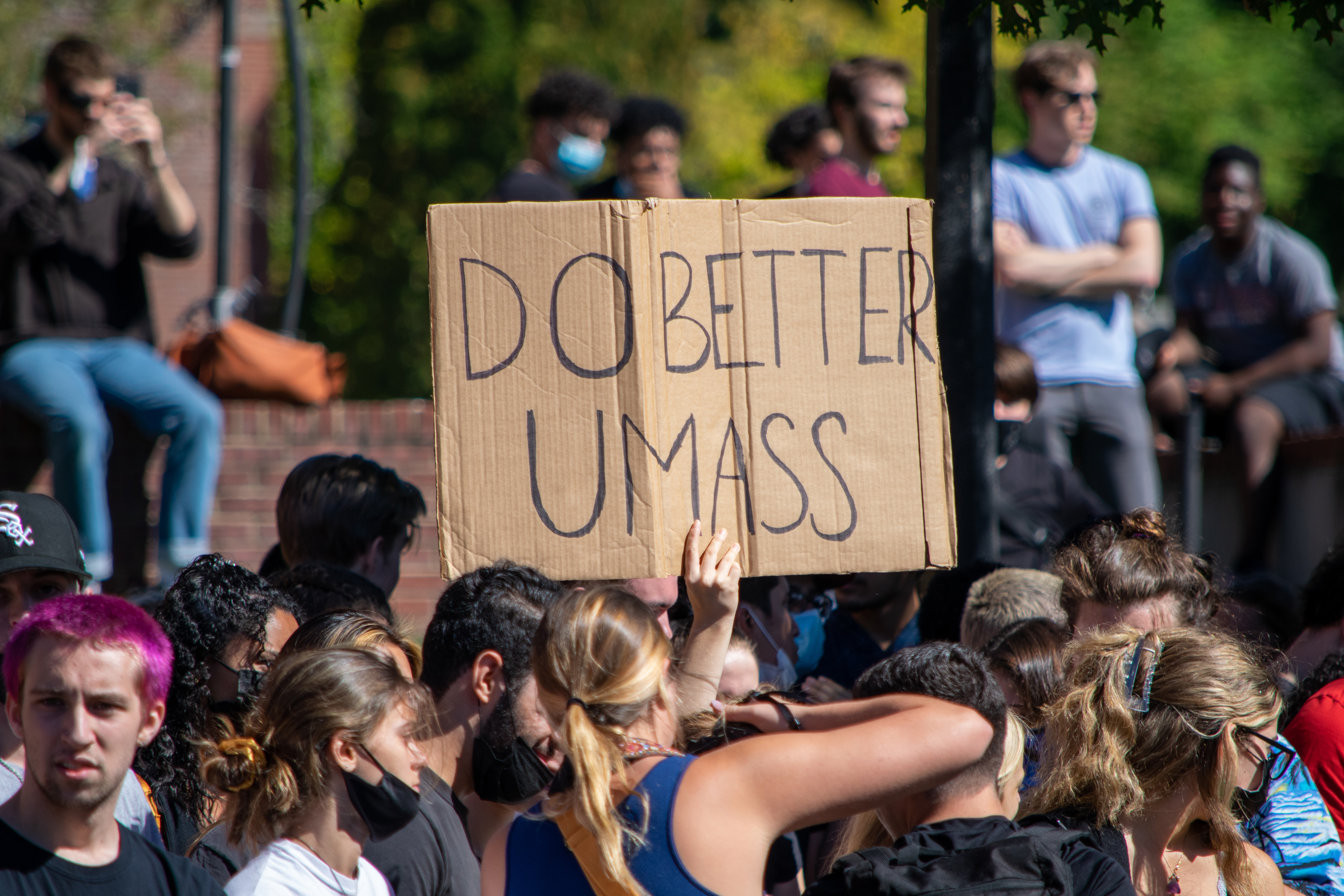 Hundreds of students protest outside UMass fraternity house alleging sexual assault picture