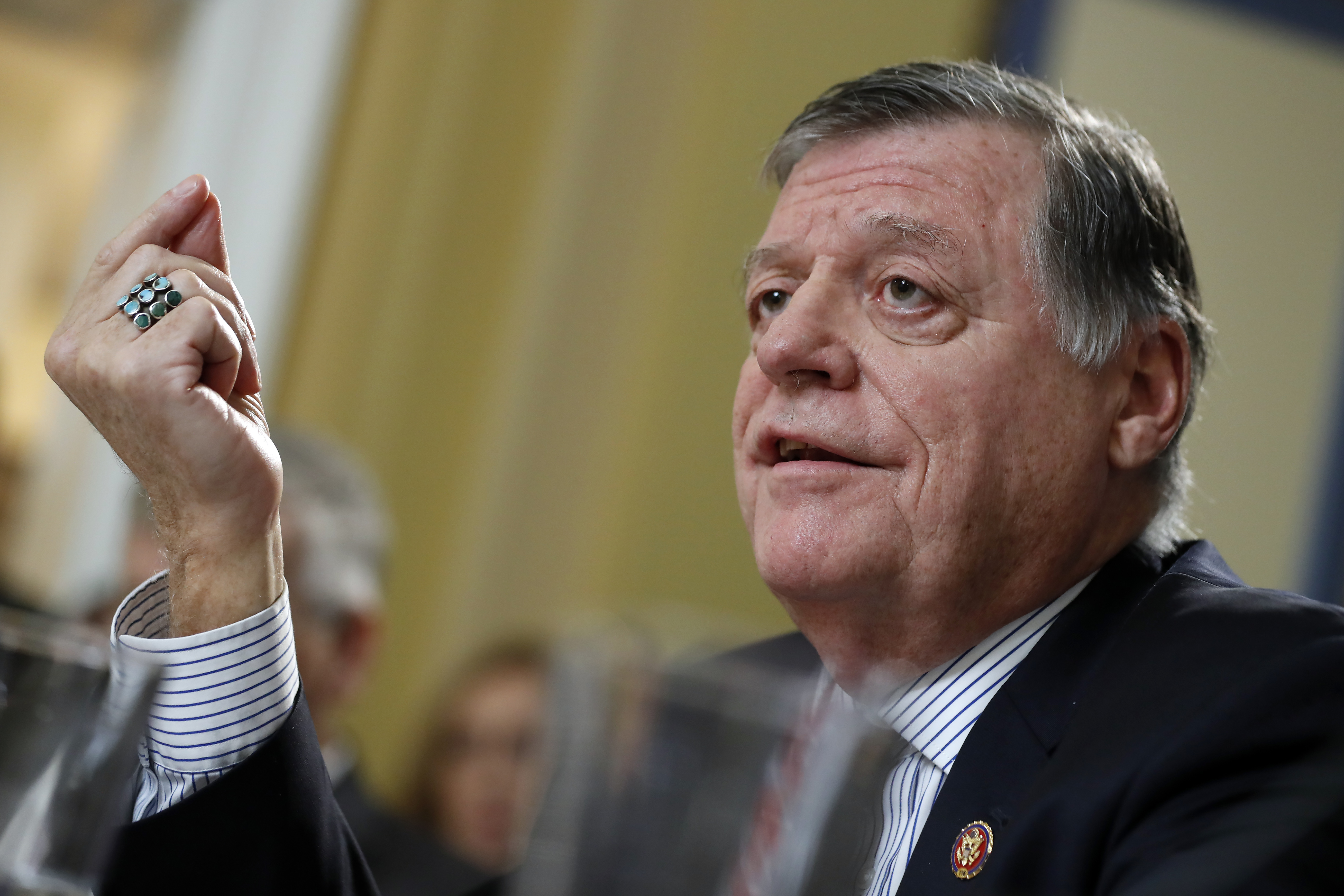 Representative Tom Cole spoke during a House Rules Committee hearing on the first impeachment of President Trump in 2019.