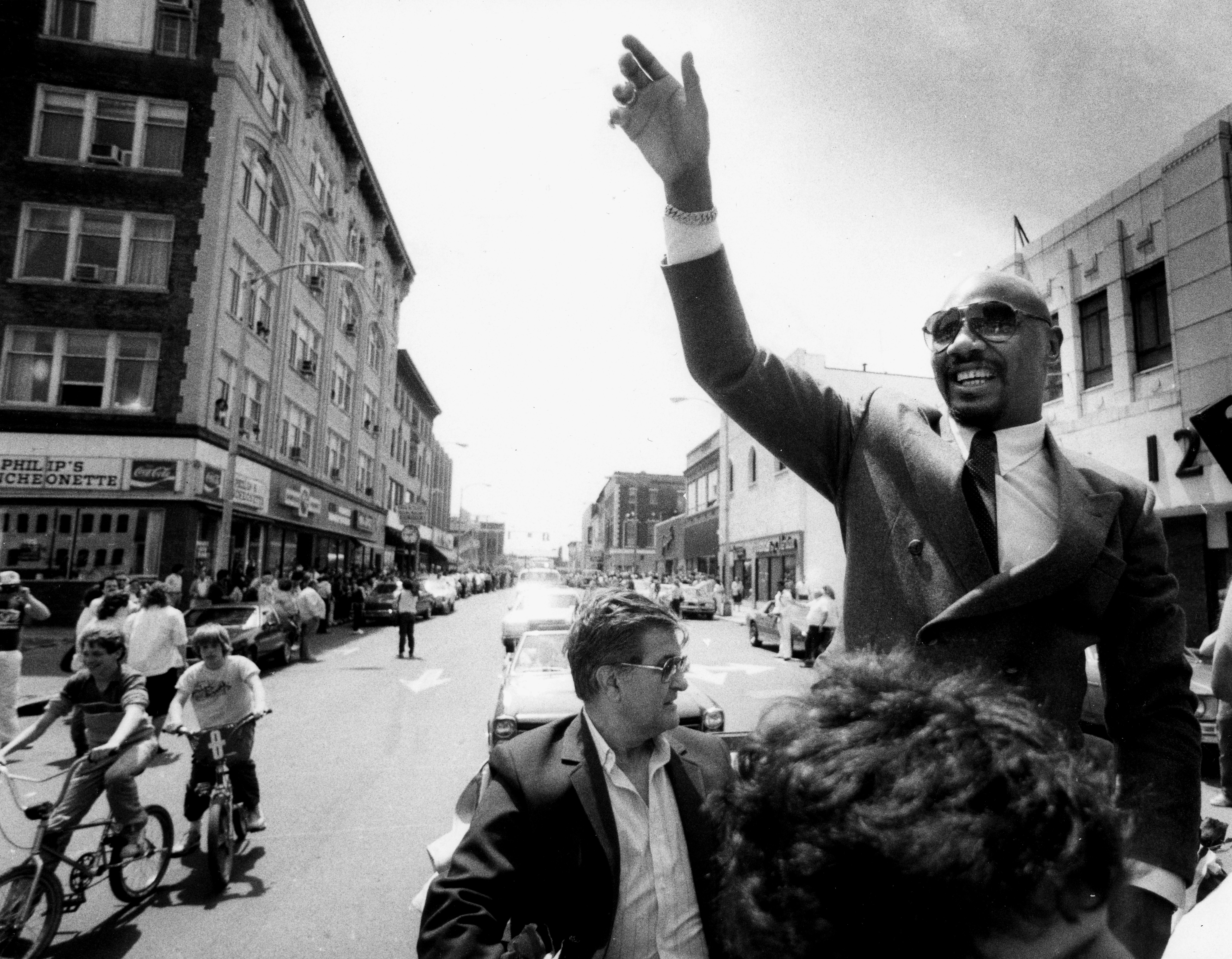 Mr. Hagler was honored with a parade on Main Street in Brockton after his win over Thomas Hearns.