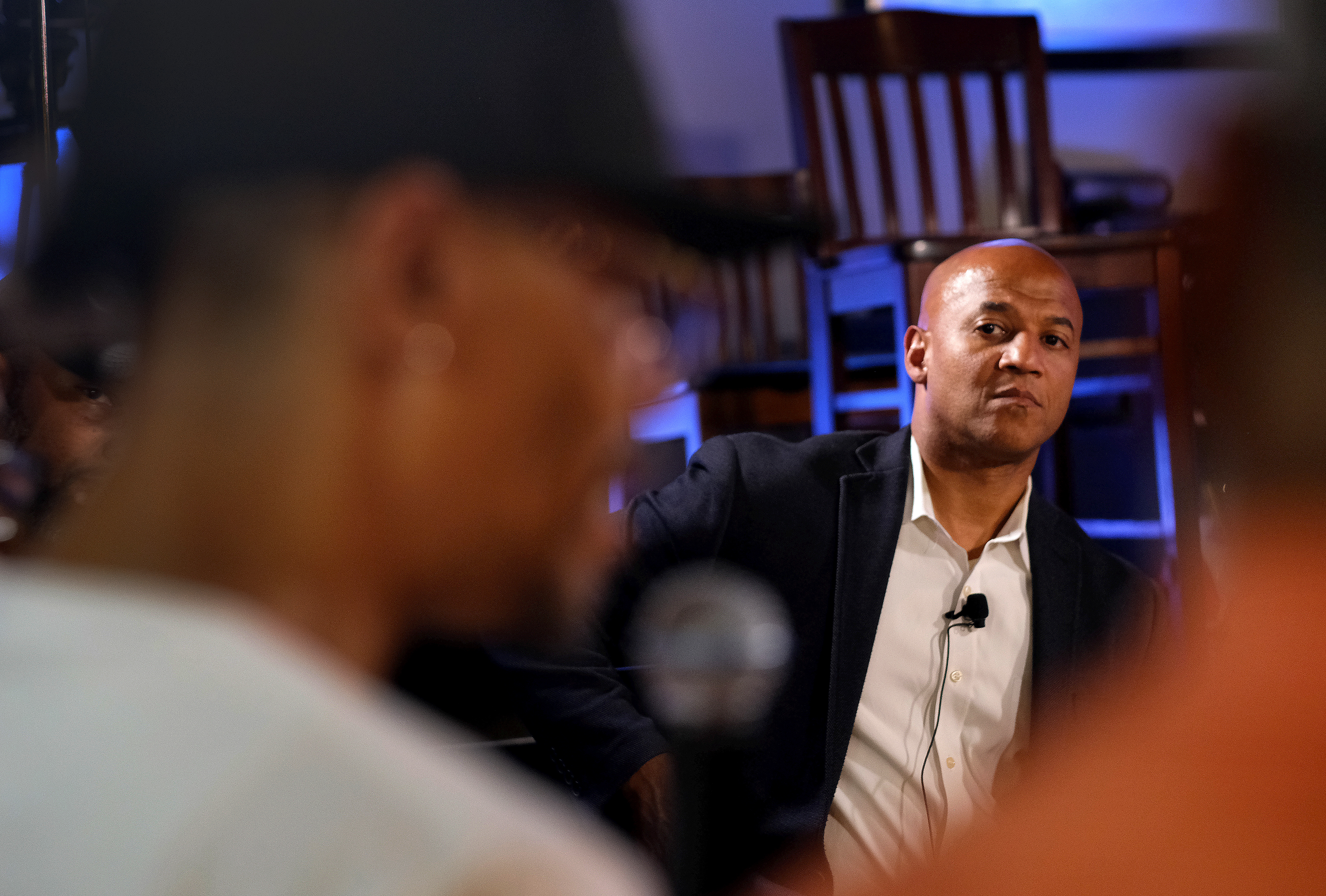Boston Mayoral candidate John Barros met with local leaders in a July Black and brown men's roundtable discussion in Roxbury.