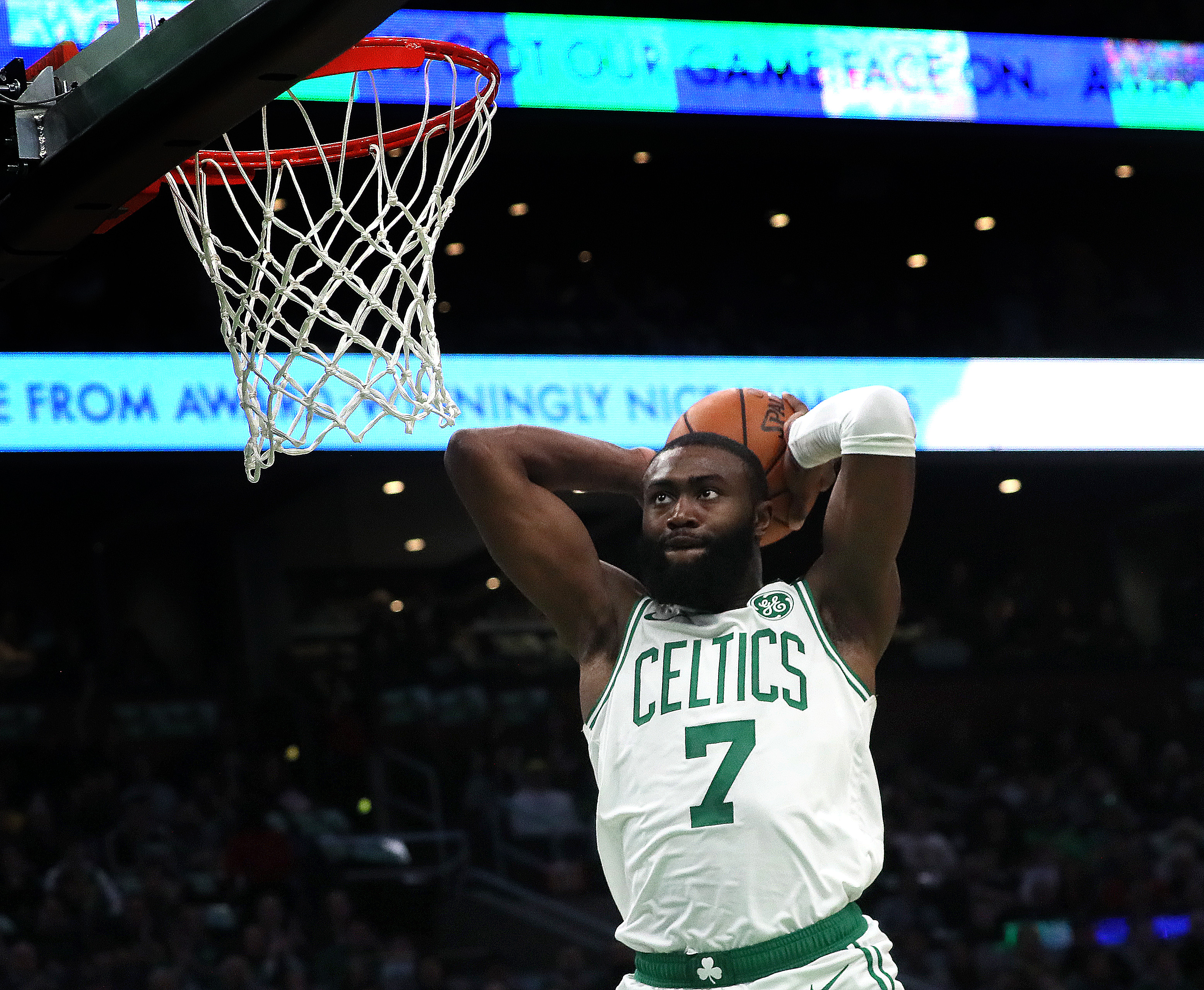 Since the season was suspended, Jaylen Brown has gotten a training boost from his grandfather.