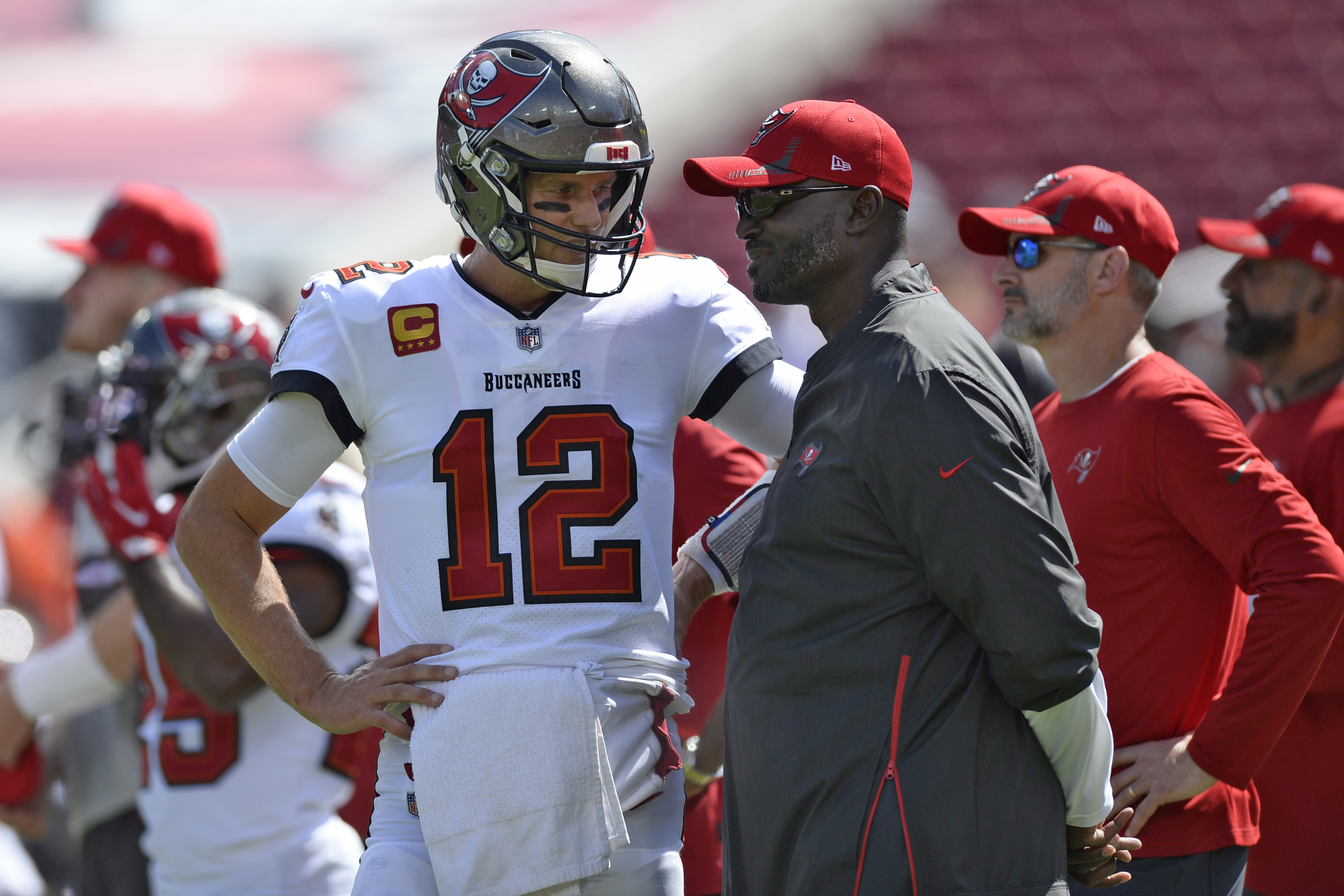 Tom Brady's surprised bench reaction with Bruce Arians became a meme