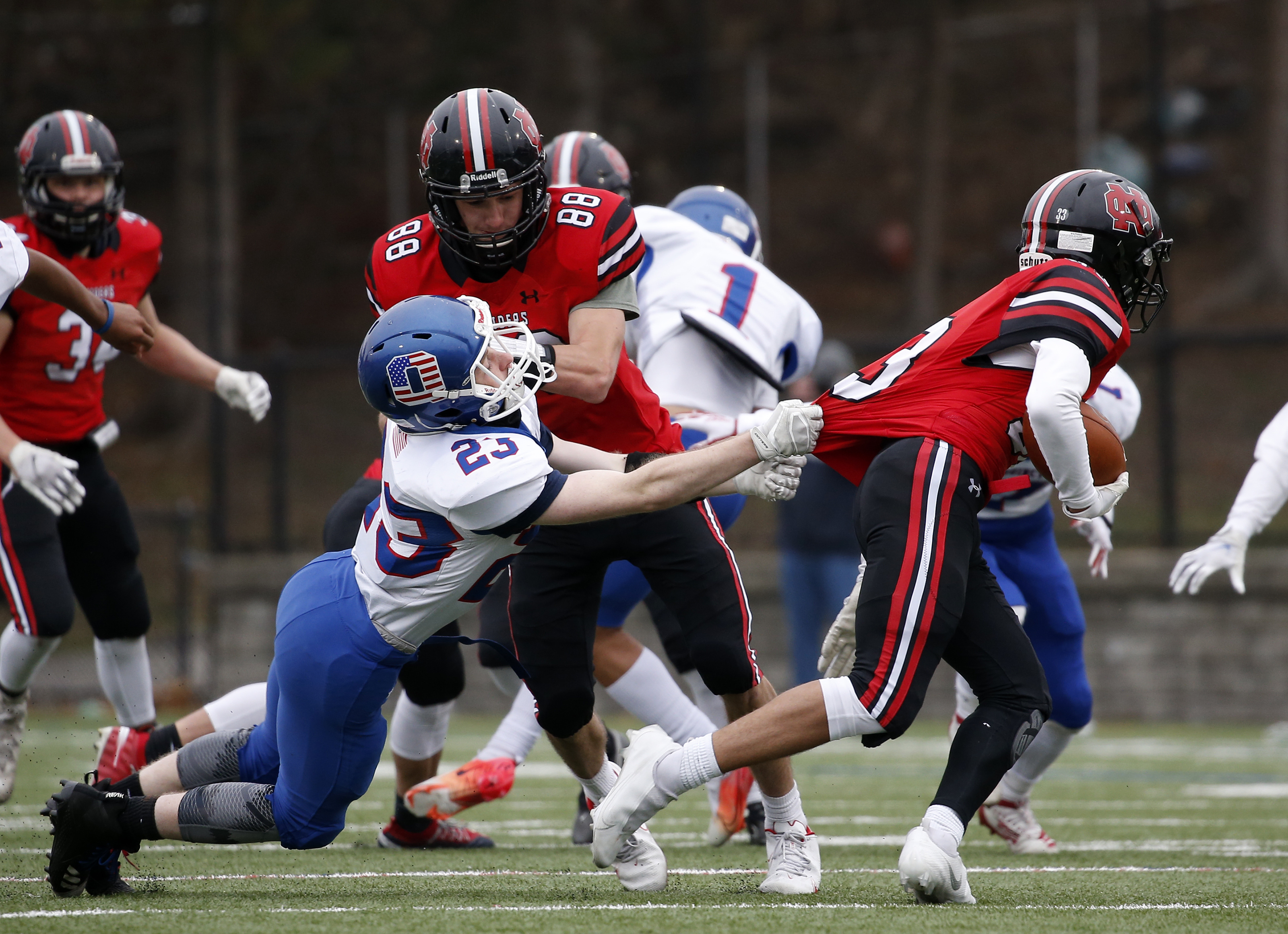 Quincy football defeats North Quincy in 90th Thanksgiving Day game