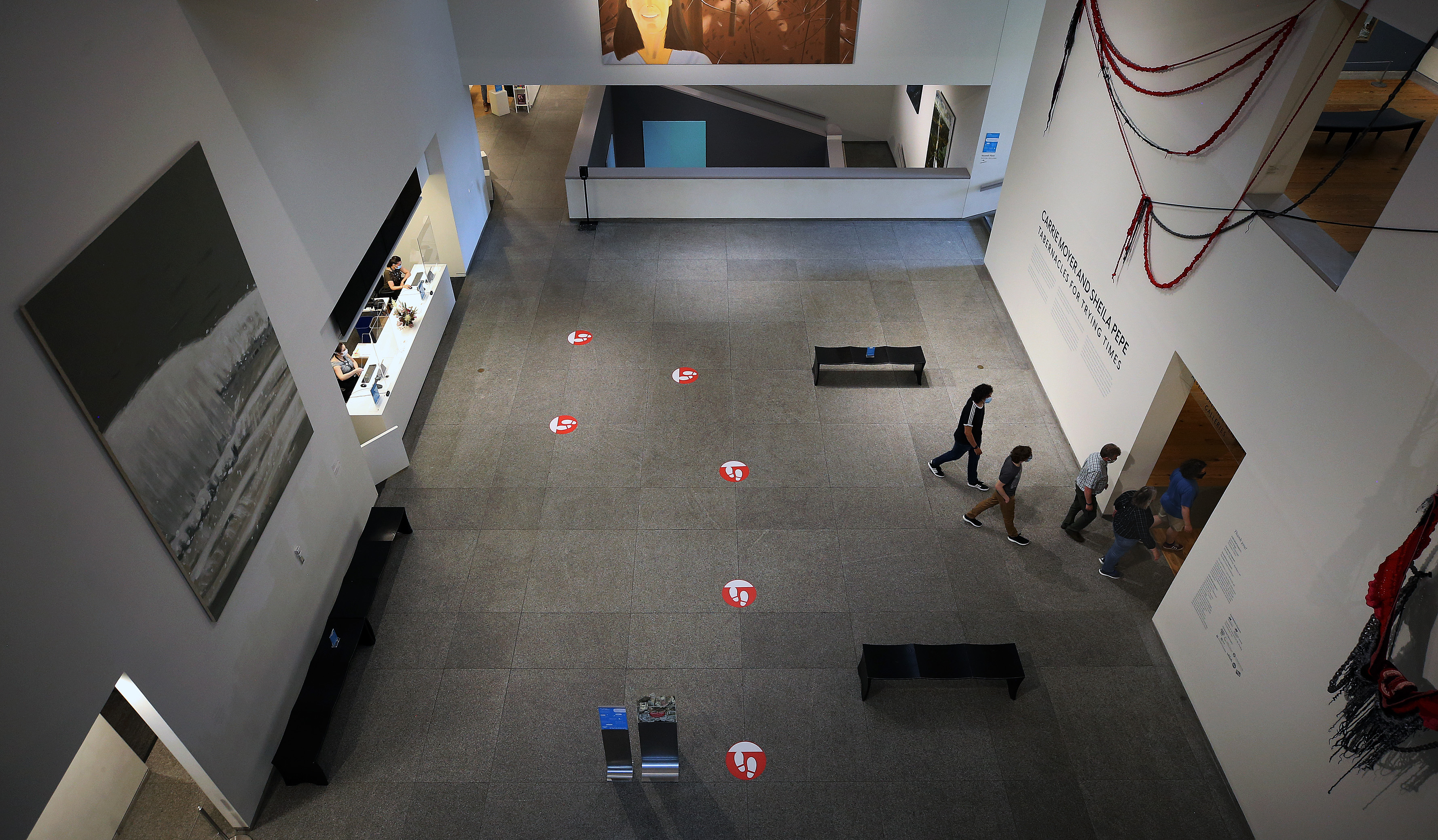The reopened Portland Museum of Art is hosting 45 visitors at any one time.