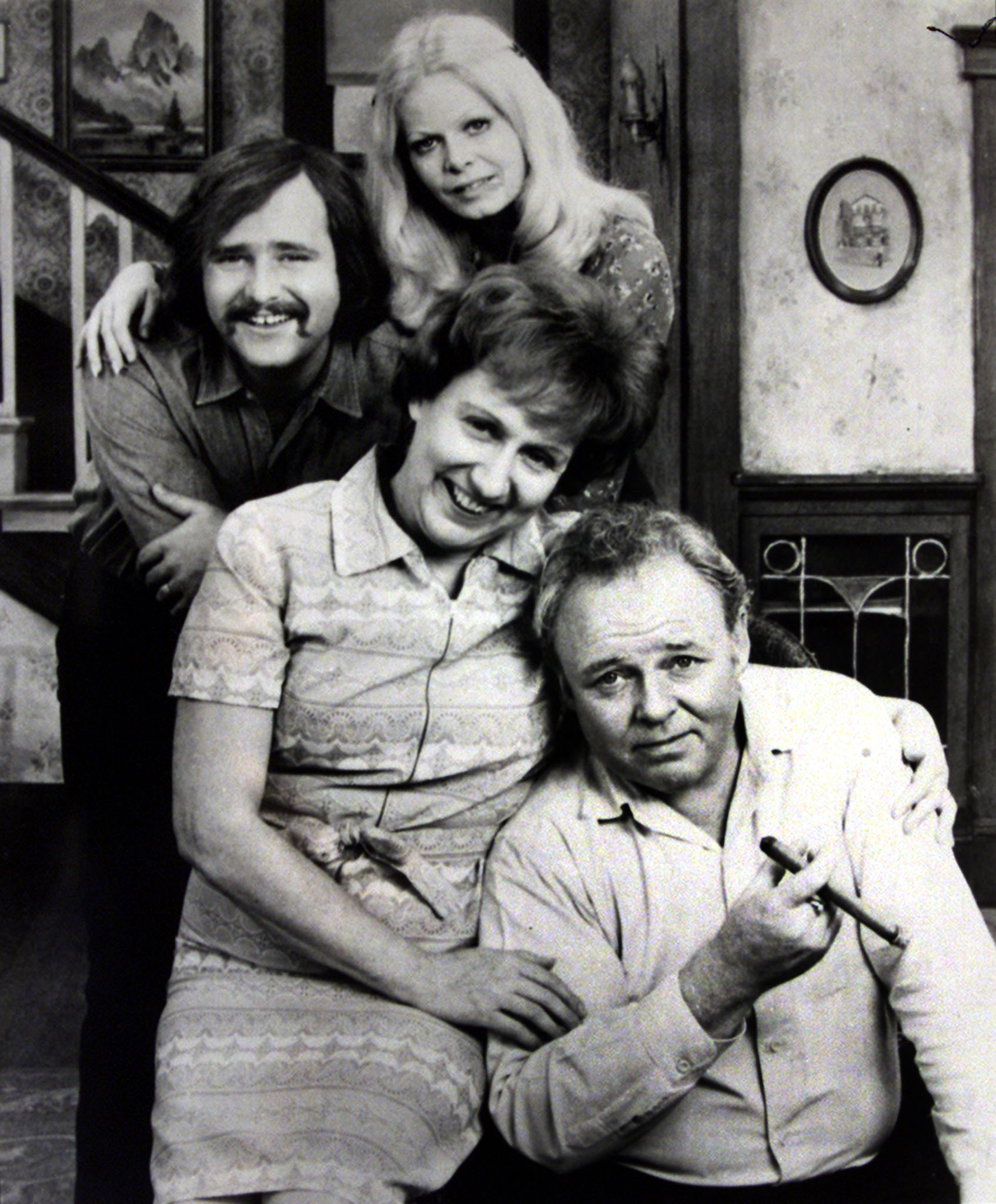 "All in the Family" cast members, from left: Rob Reiner, Sally Struthers, Jean Stapleton, and Carroll O'Connor.
