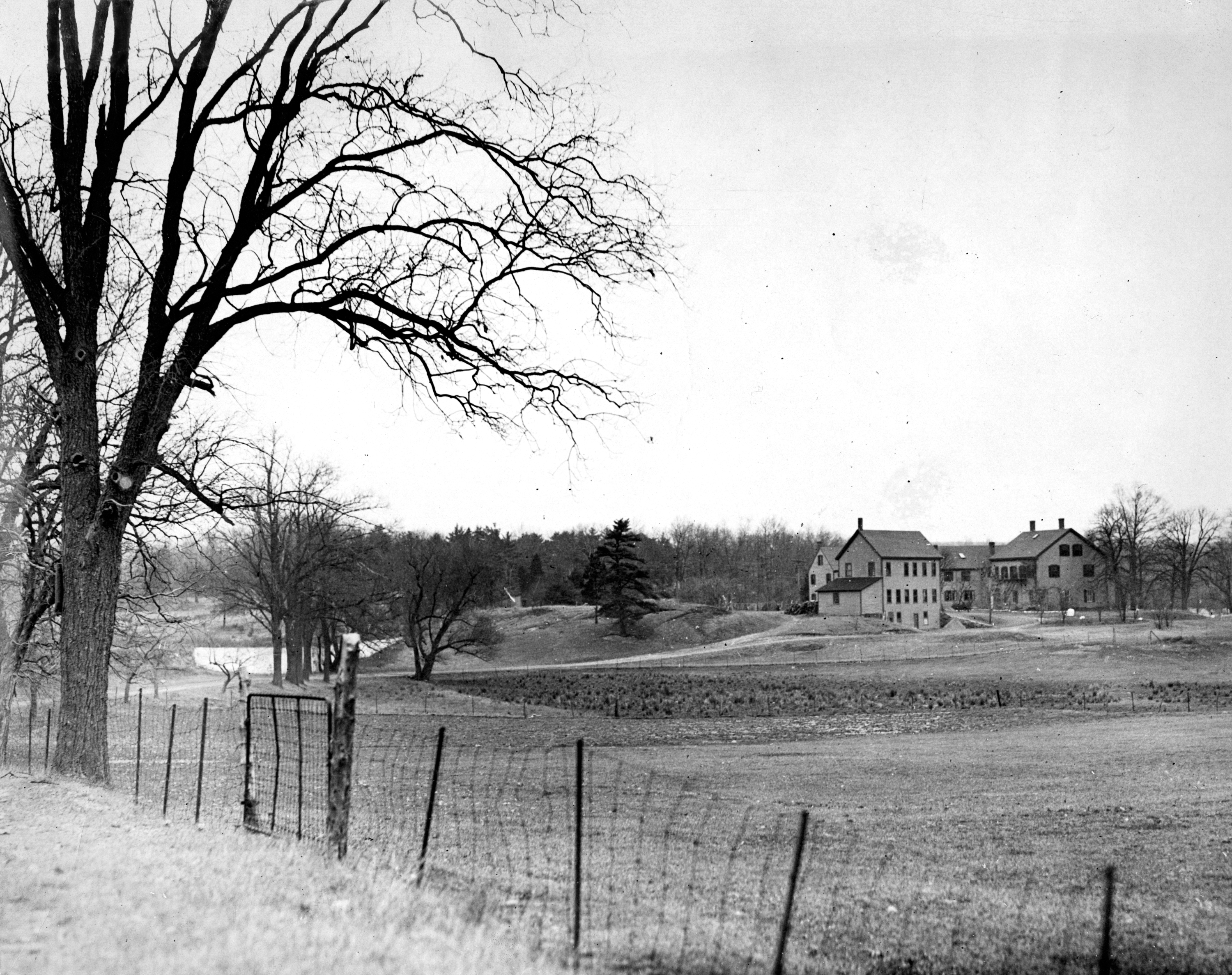 A view of the Brook Farm campus in 1932, when it was owned by the Lutheran Services Association.