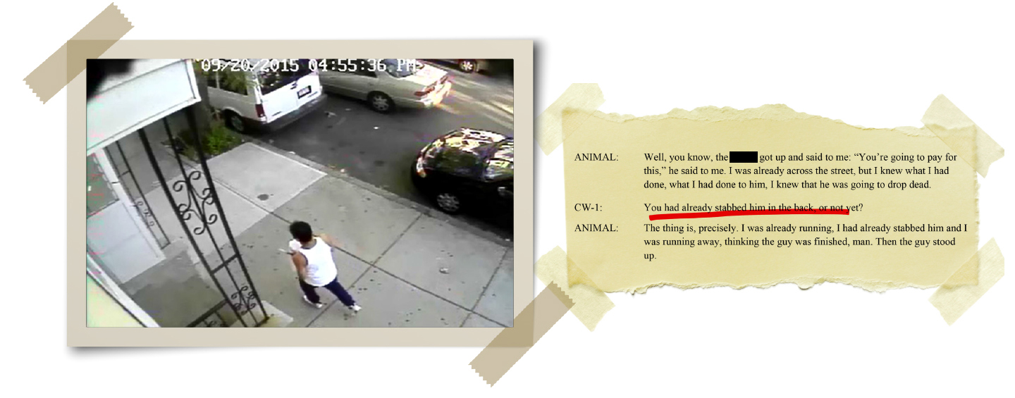 Scene of where Irvin DePaz was killed; killer runs with knife. Transcript of excerpts from Oct. 2, 2015, recording. From US Attorney’s Office. Court exhibit photo.