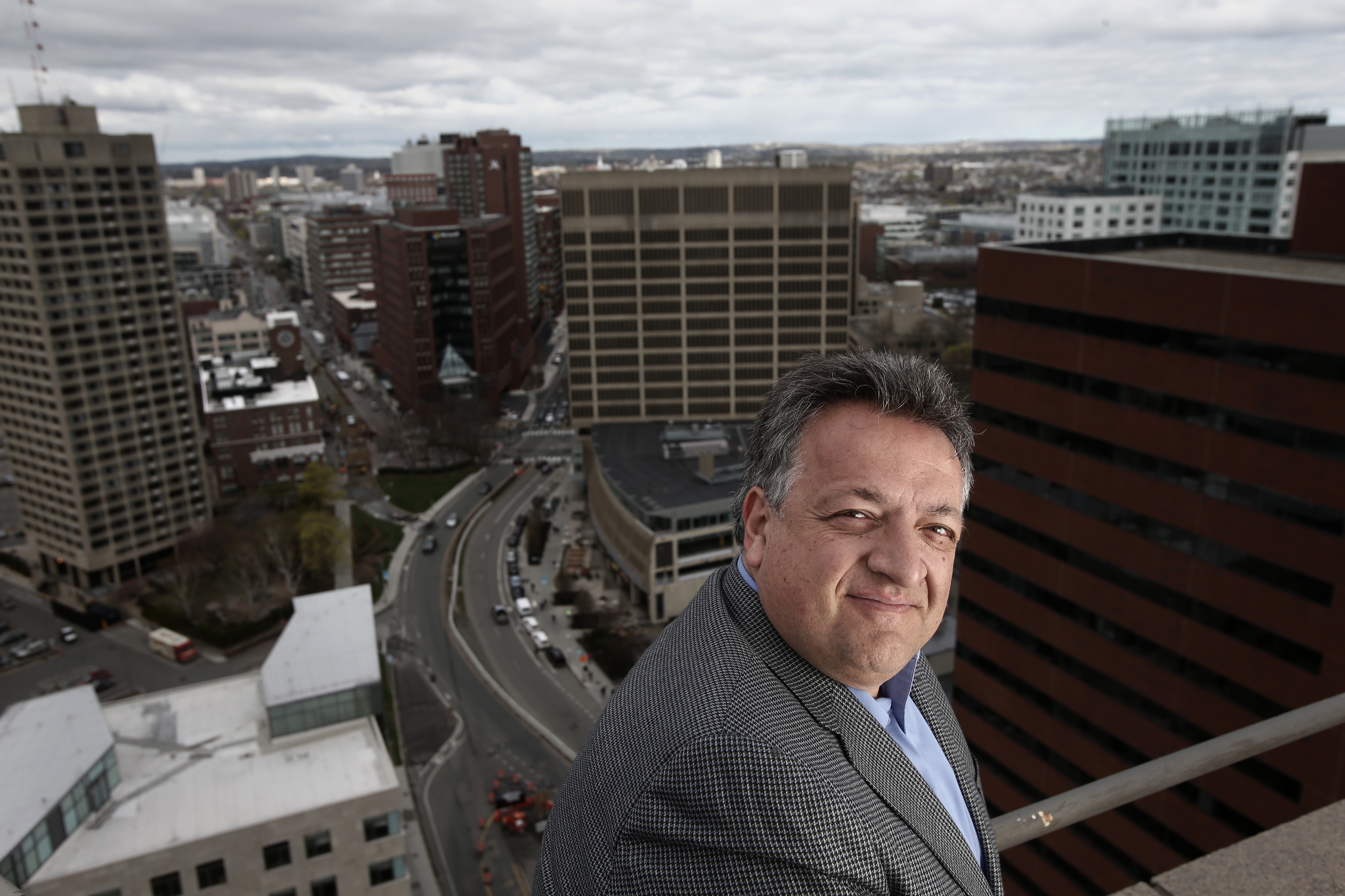Noubar Afeyan of Flagship Pioneering overlooking Kendall Square in 2015.