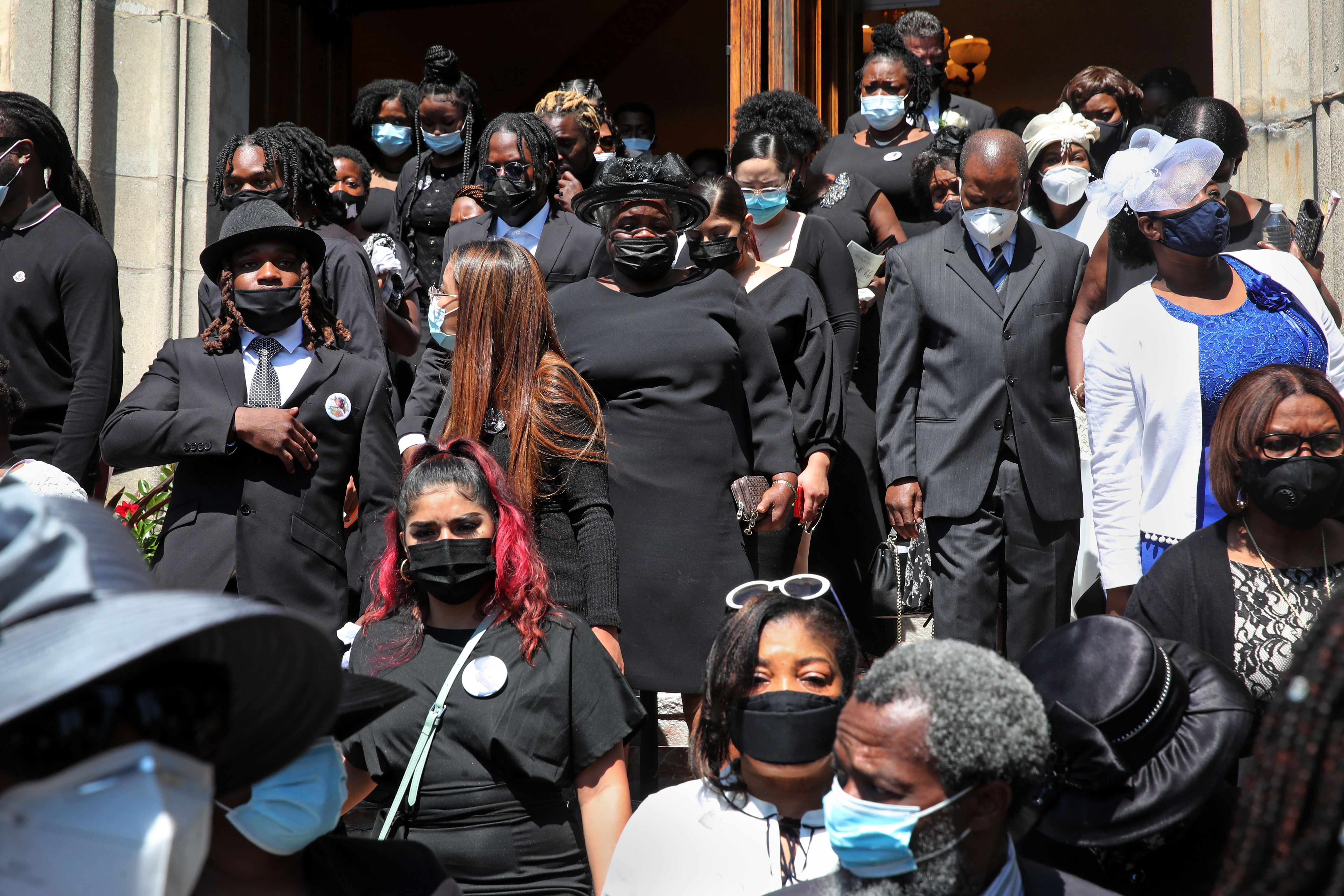 Mourners departed Holy Bible Baptist Church in Somerville following the funeral for Jeanica Julce.