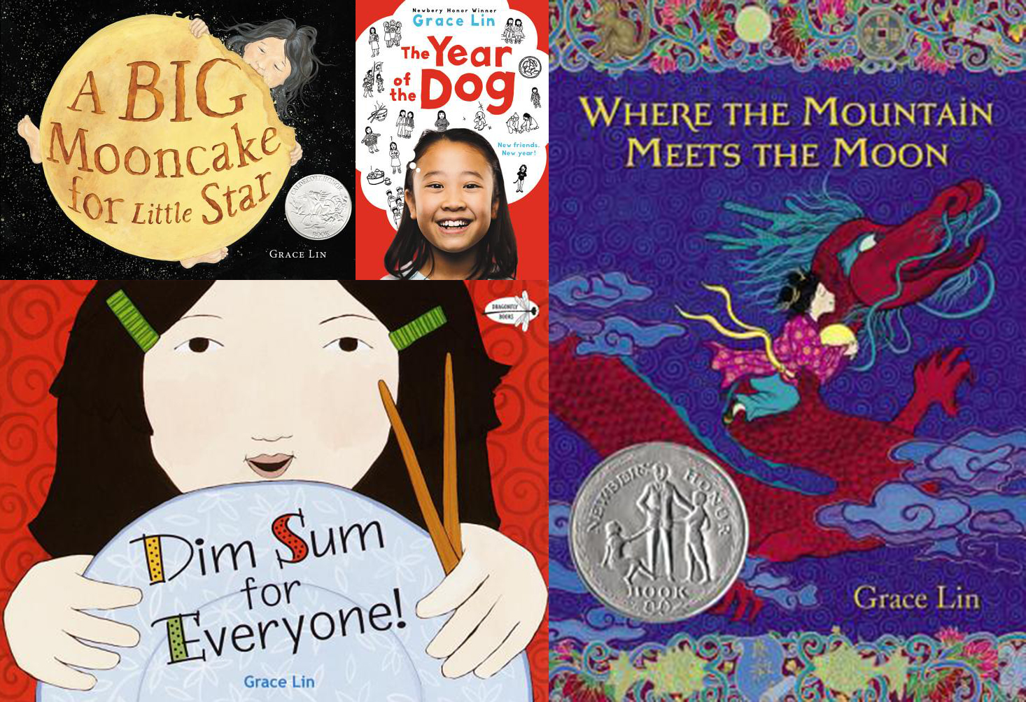 A selection of books by Northampton author Grace Lin.