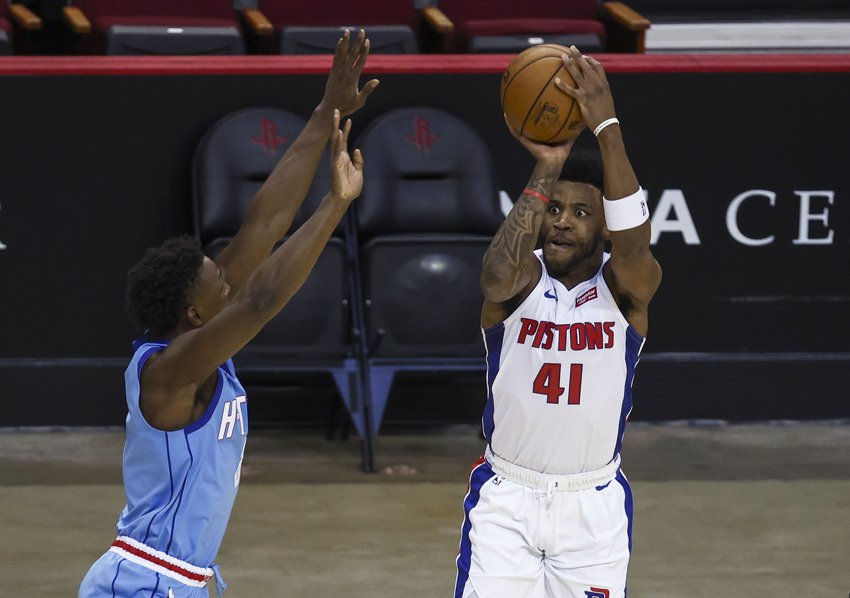 The Pistons' Saddiq Bey is shooting 37.9 percent from 3-point range.