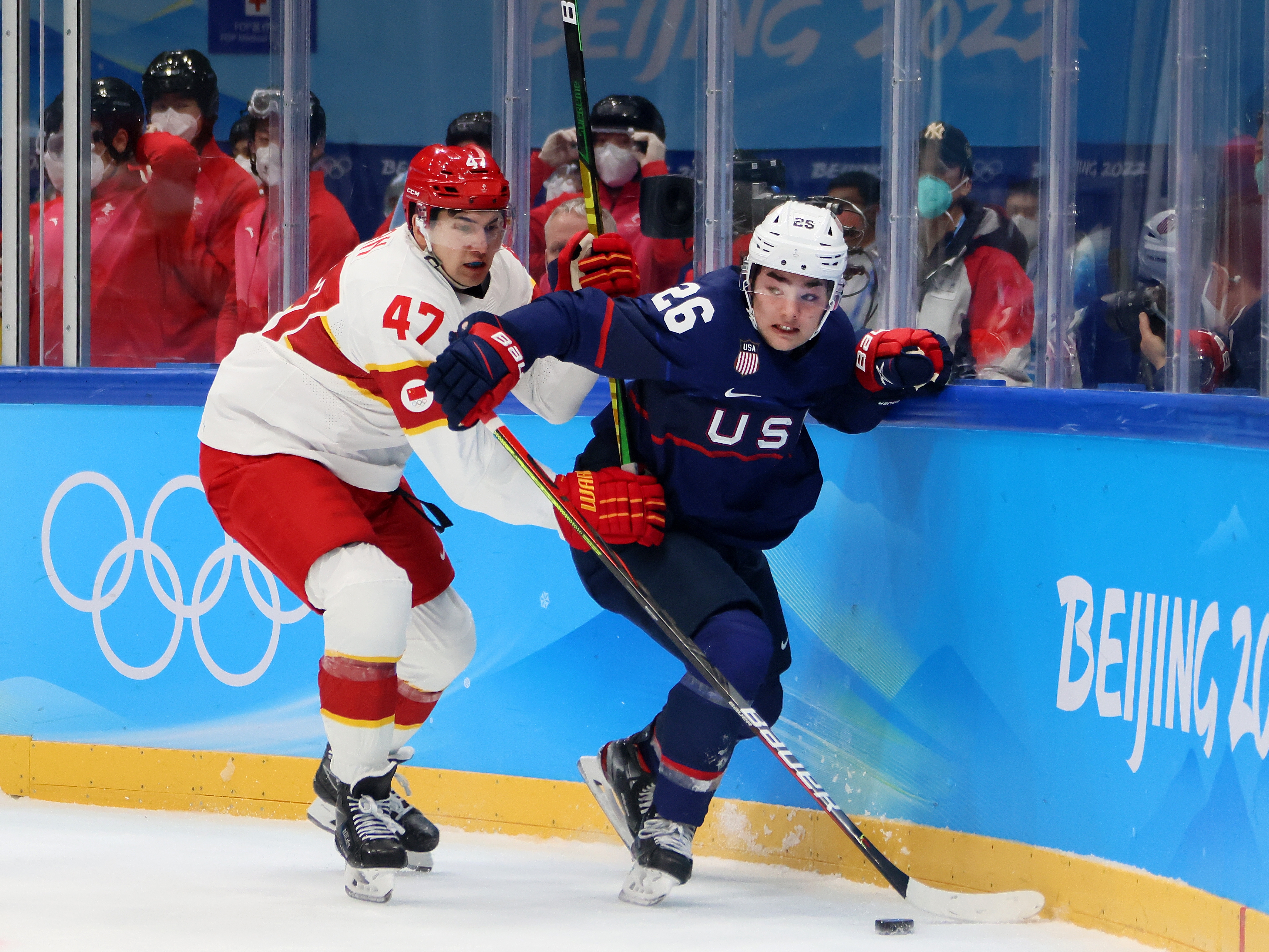 The entire USA Olympic men's hockey roster played college hockey, including  15 current players