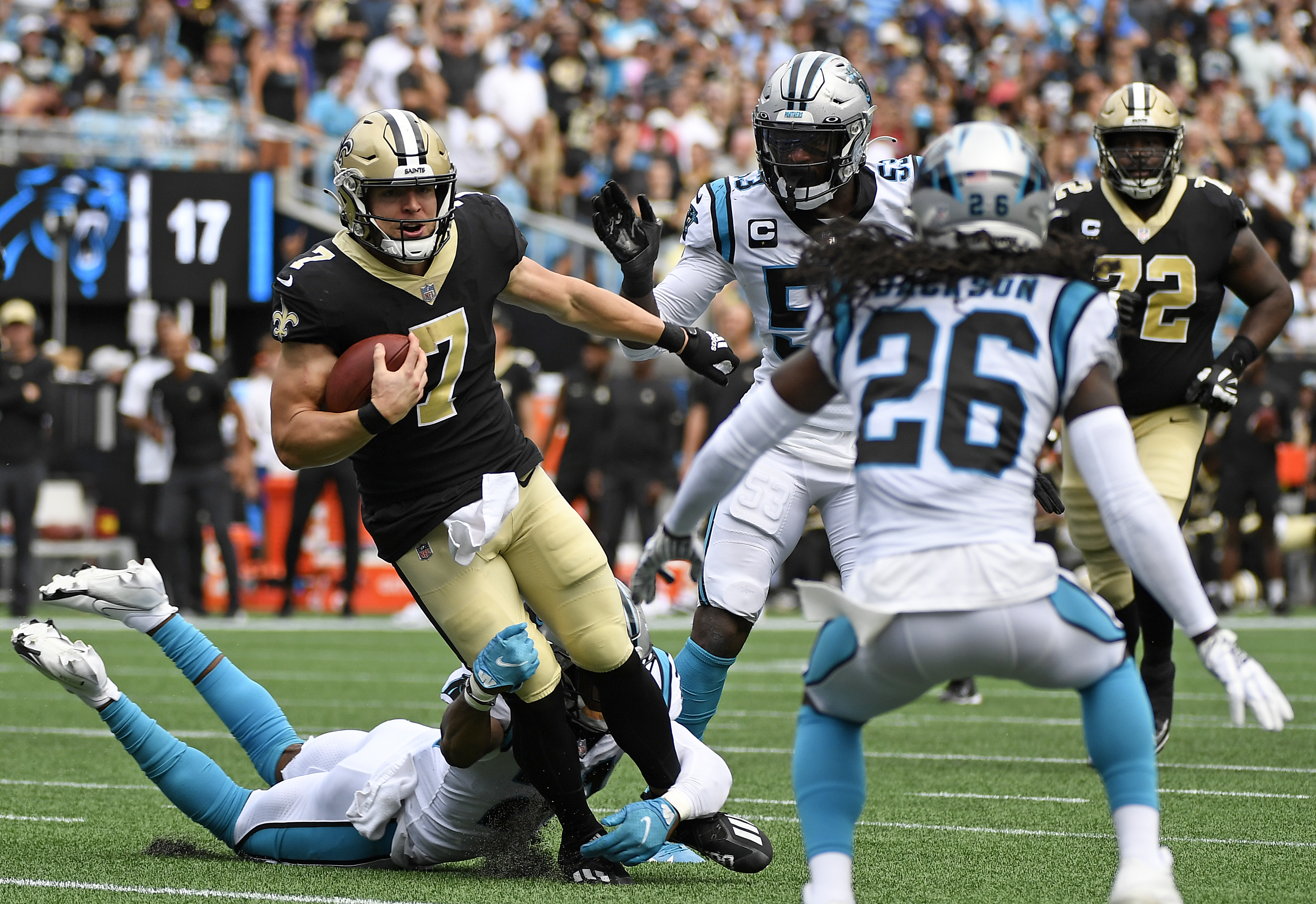 Taysom Hill adds a different dimension to the Saints offense.