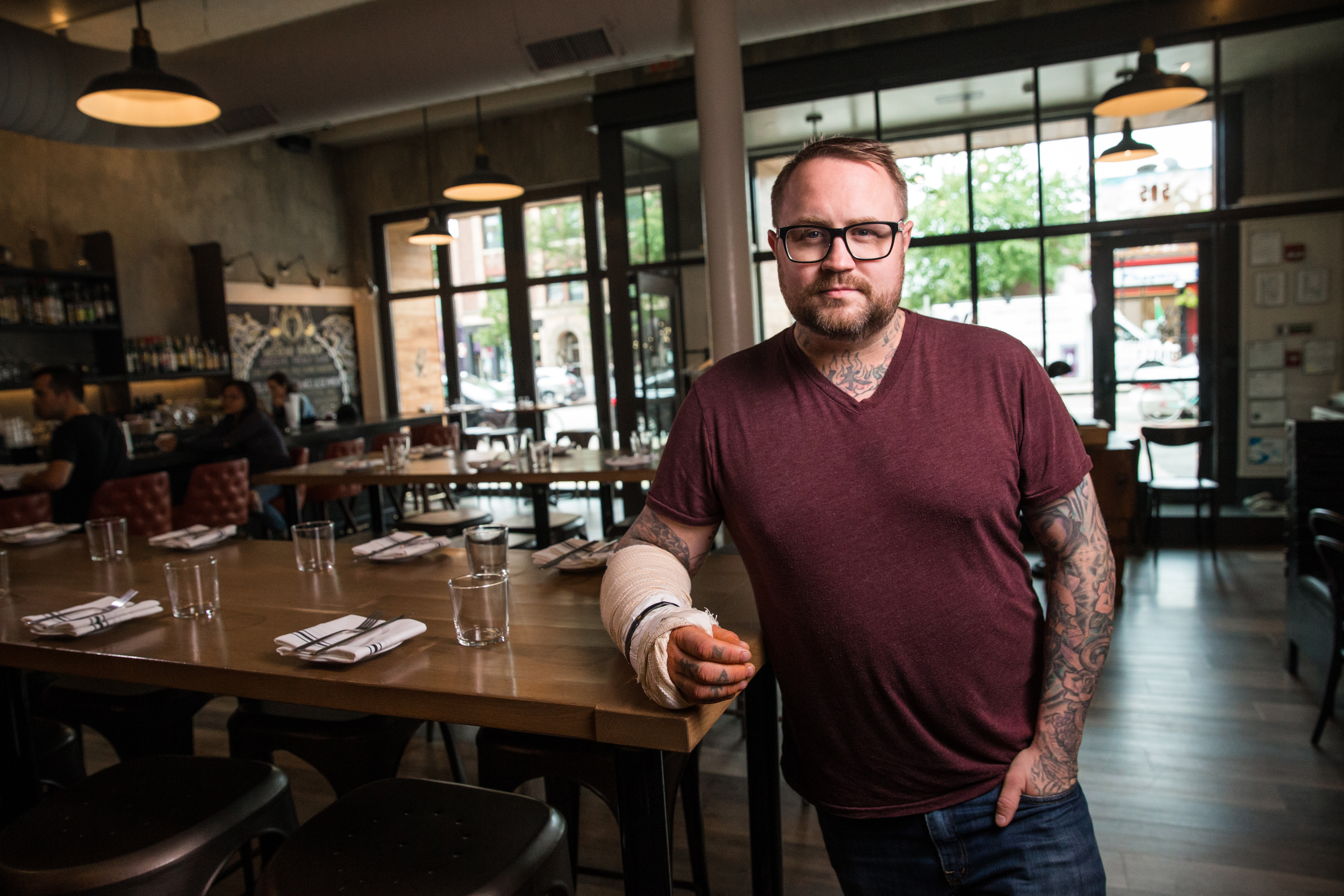 Chef Jamie Bissonnette at Little Donkey in Cambridge.