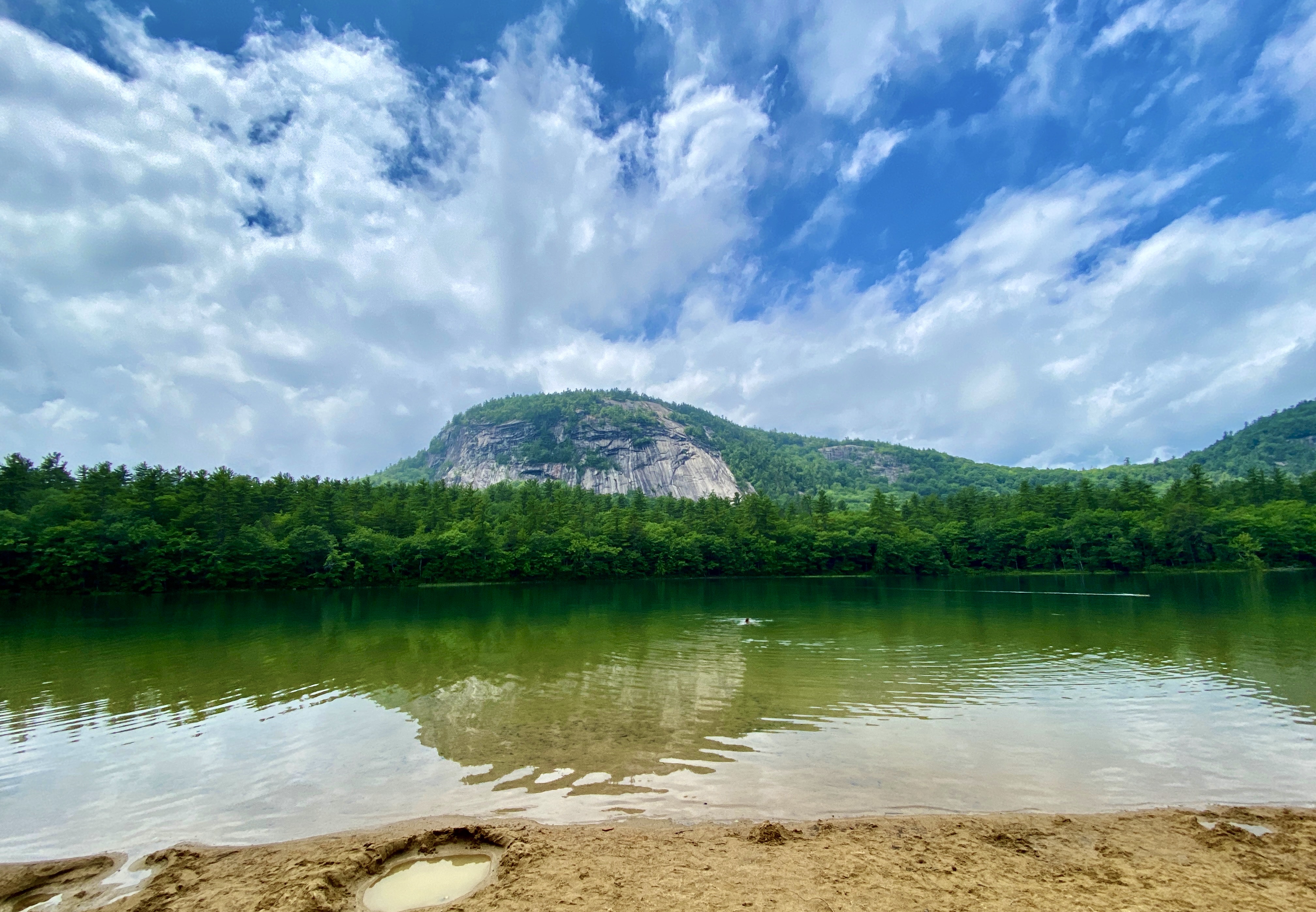 Echo Lake in North Conway, N.H., with Cathedral Ledge in the background.