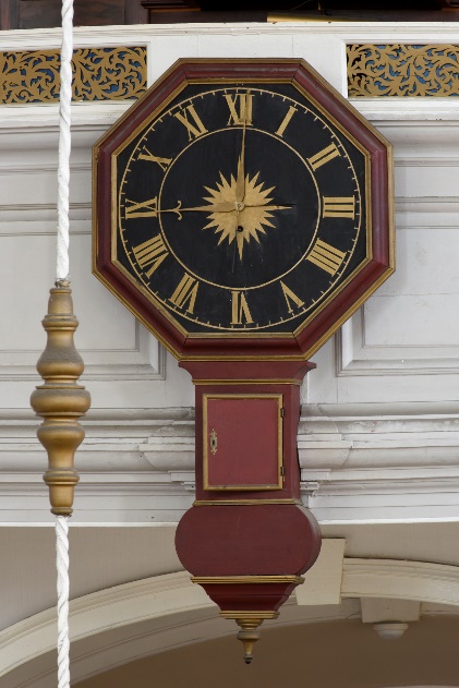 The Avery-Bennett gallery clock, closing in on its 300th birthday, was reinstalled Wednesday at the Old North Church and Historic Site.