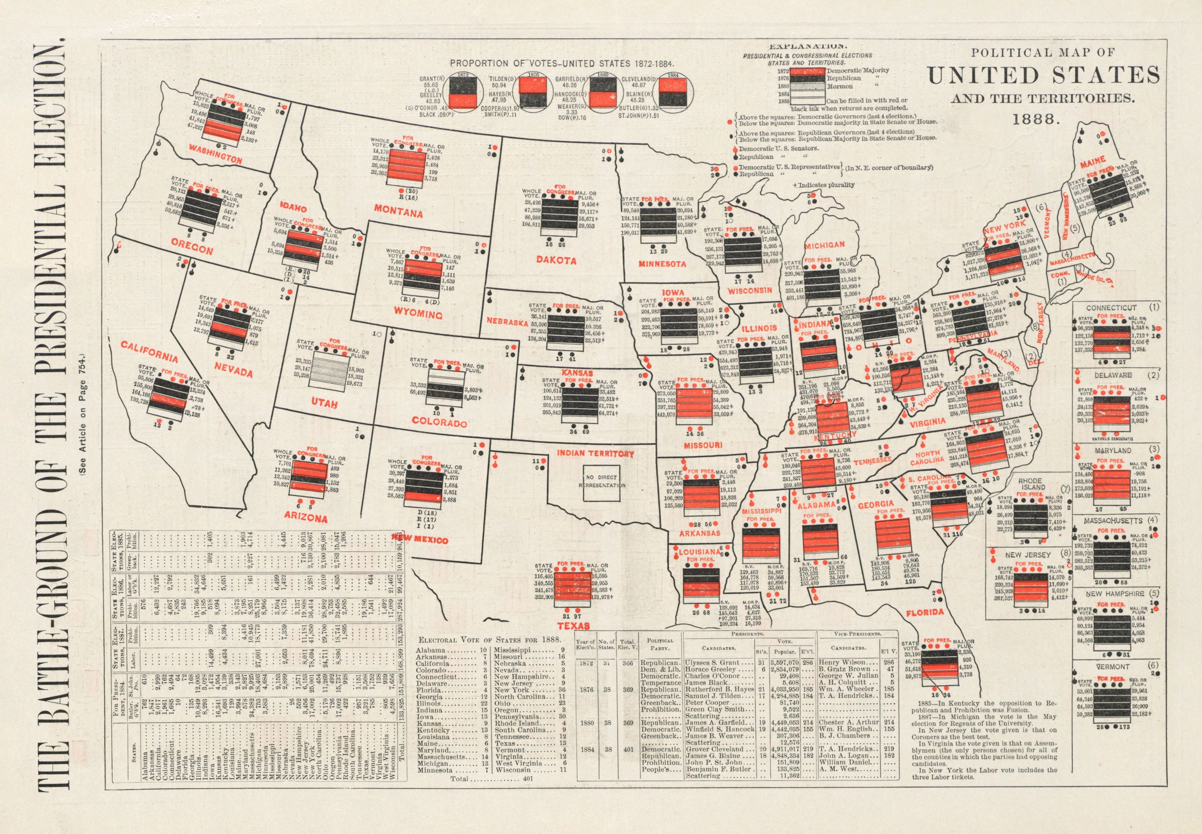 A US electoral map from 1888.