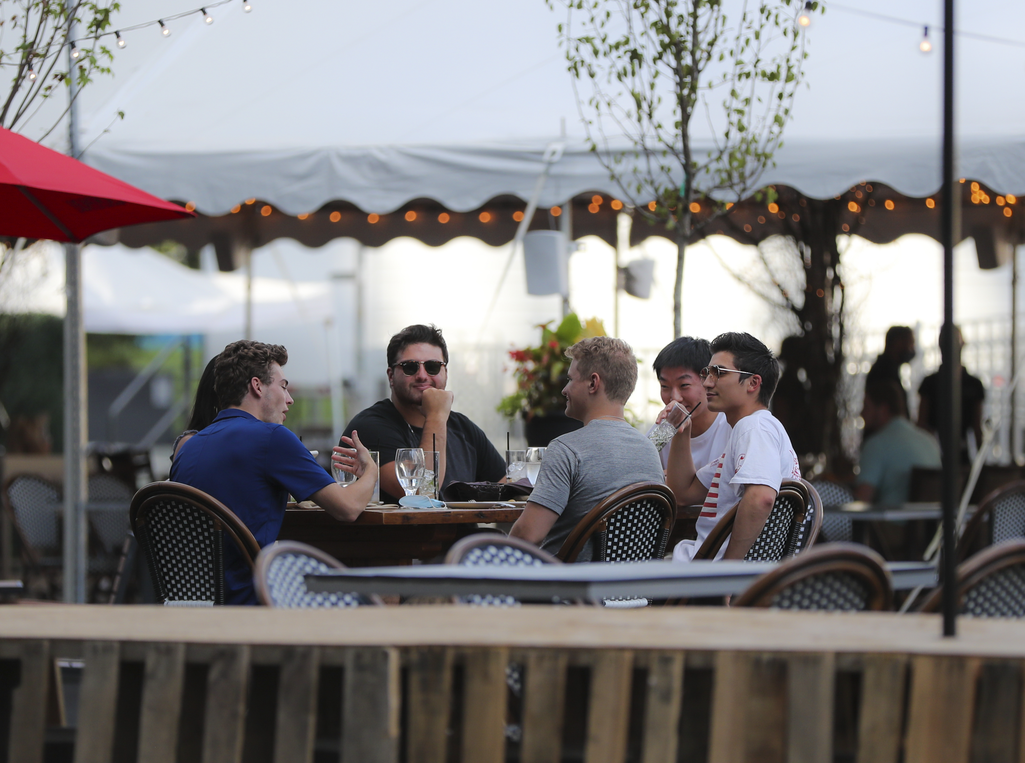 Diners ate and drank last August at Tuscan Kitchen/Il Giardino, an outdoor dining space in the Seaport District.