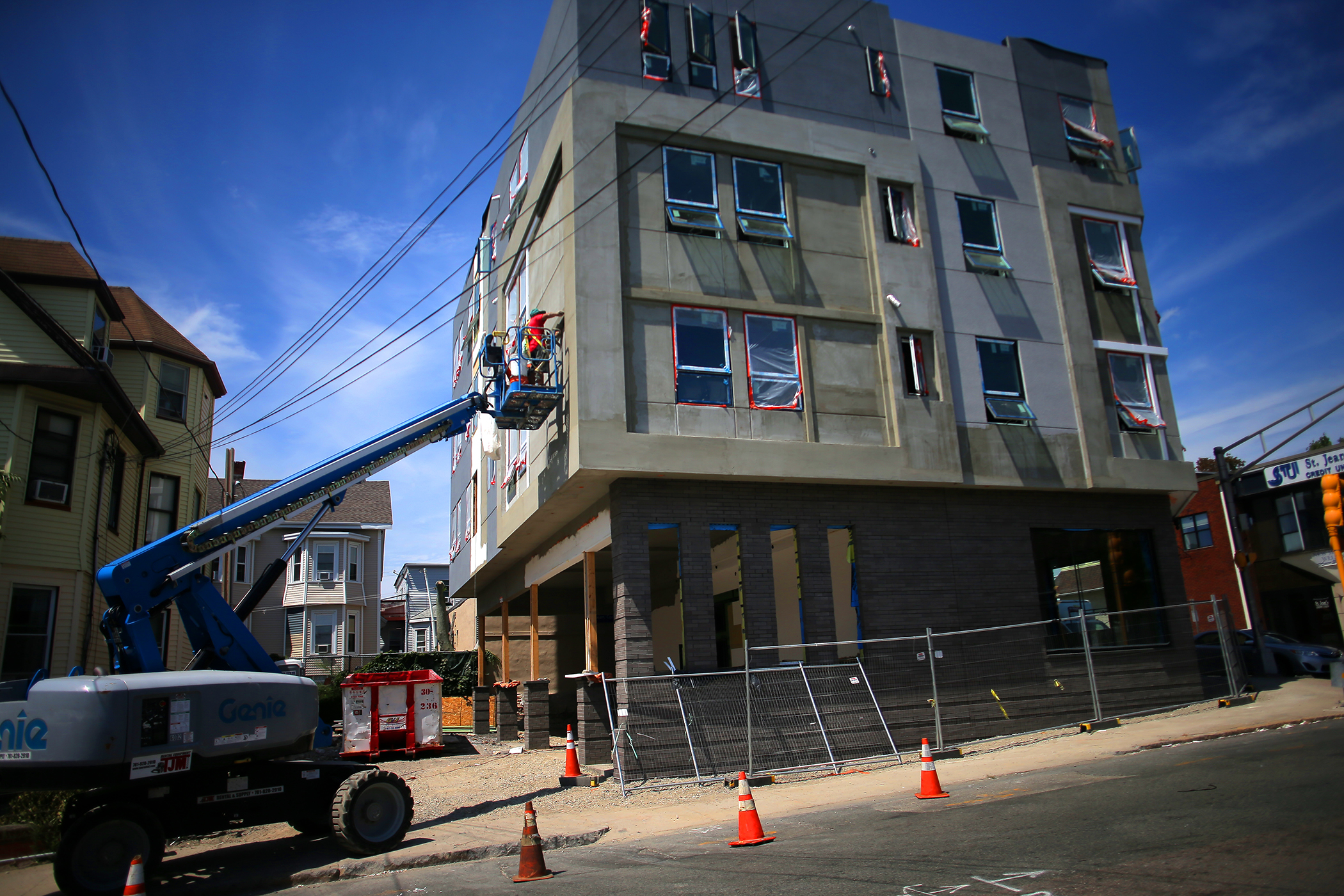 New homes under construction on Shirley Avenue.