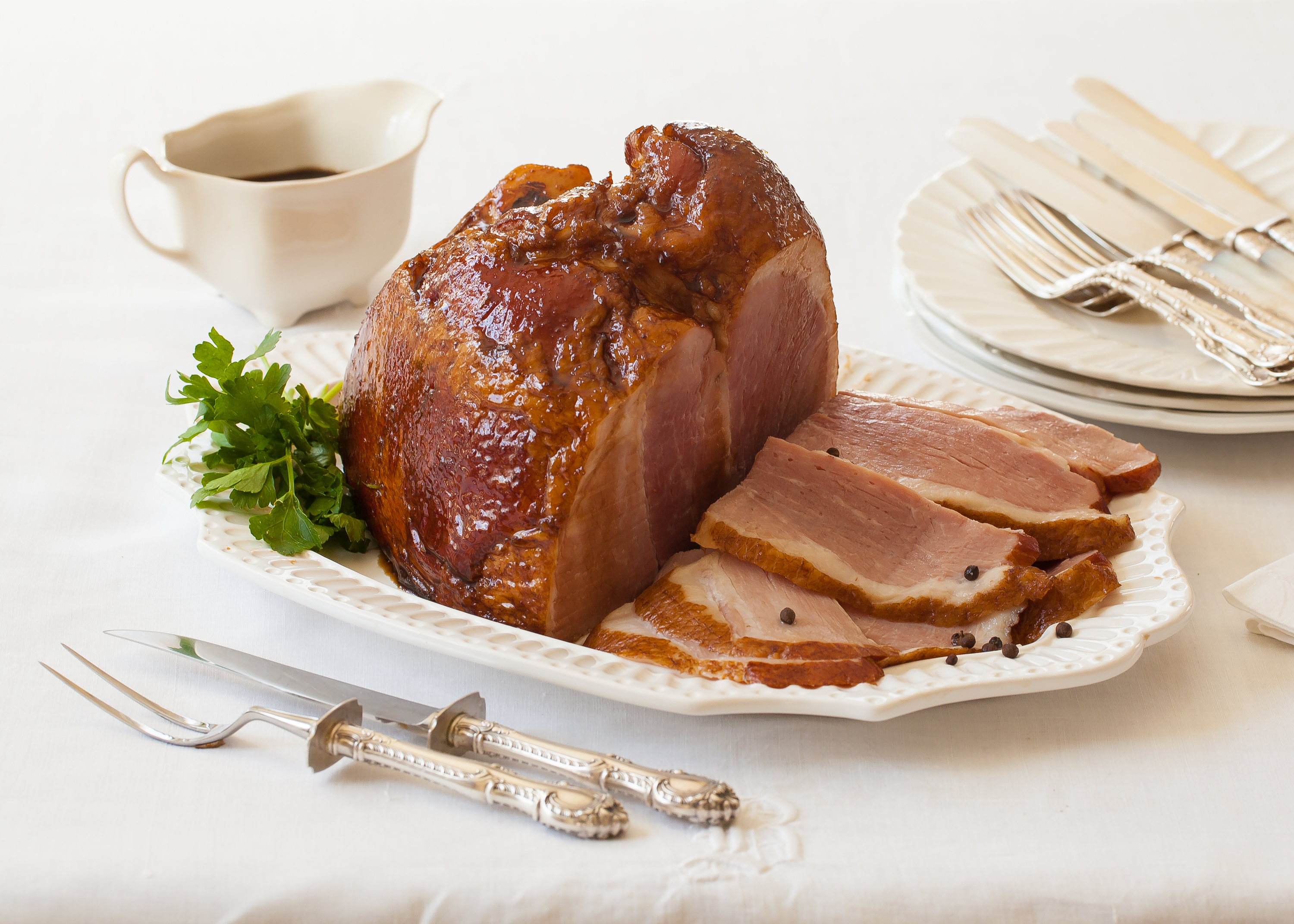 Glazed ham makes for a simple, flavorful turkey alternative.