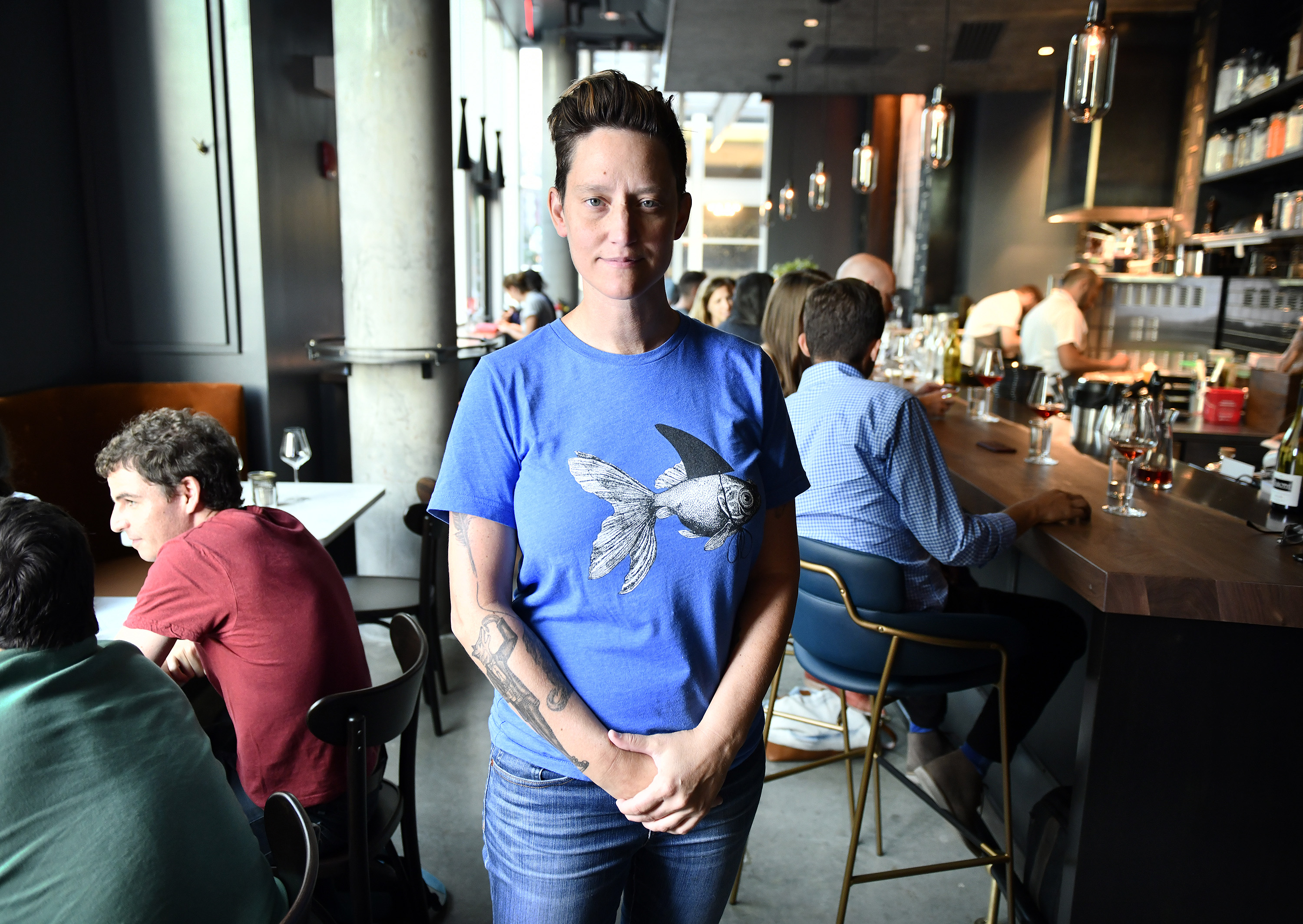 Owner Haley Fortie at Nathalie, a new wine bar in the Fenway.