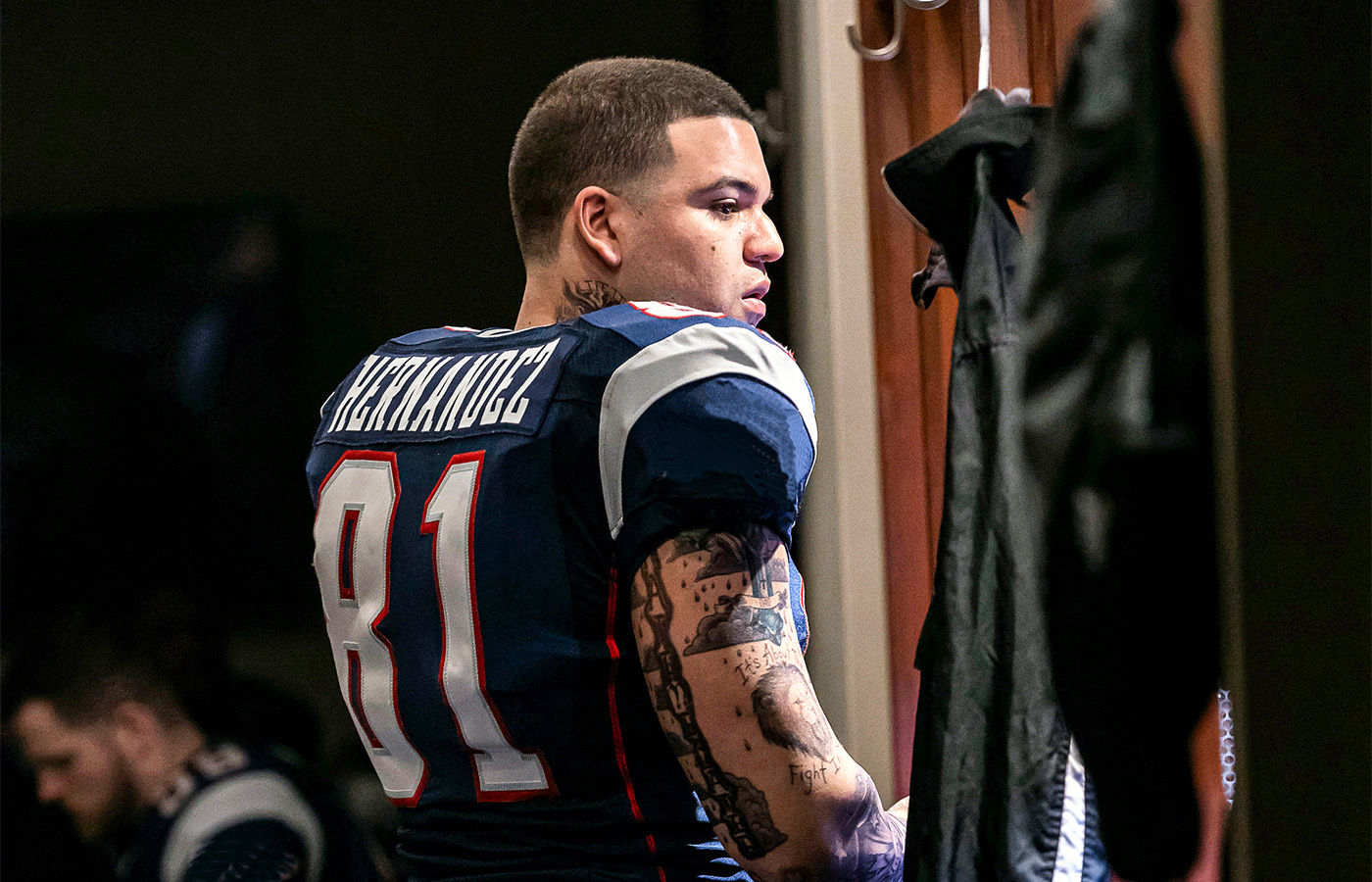 Aaron Hernandez Behind the scenes of American Sports Story on FX