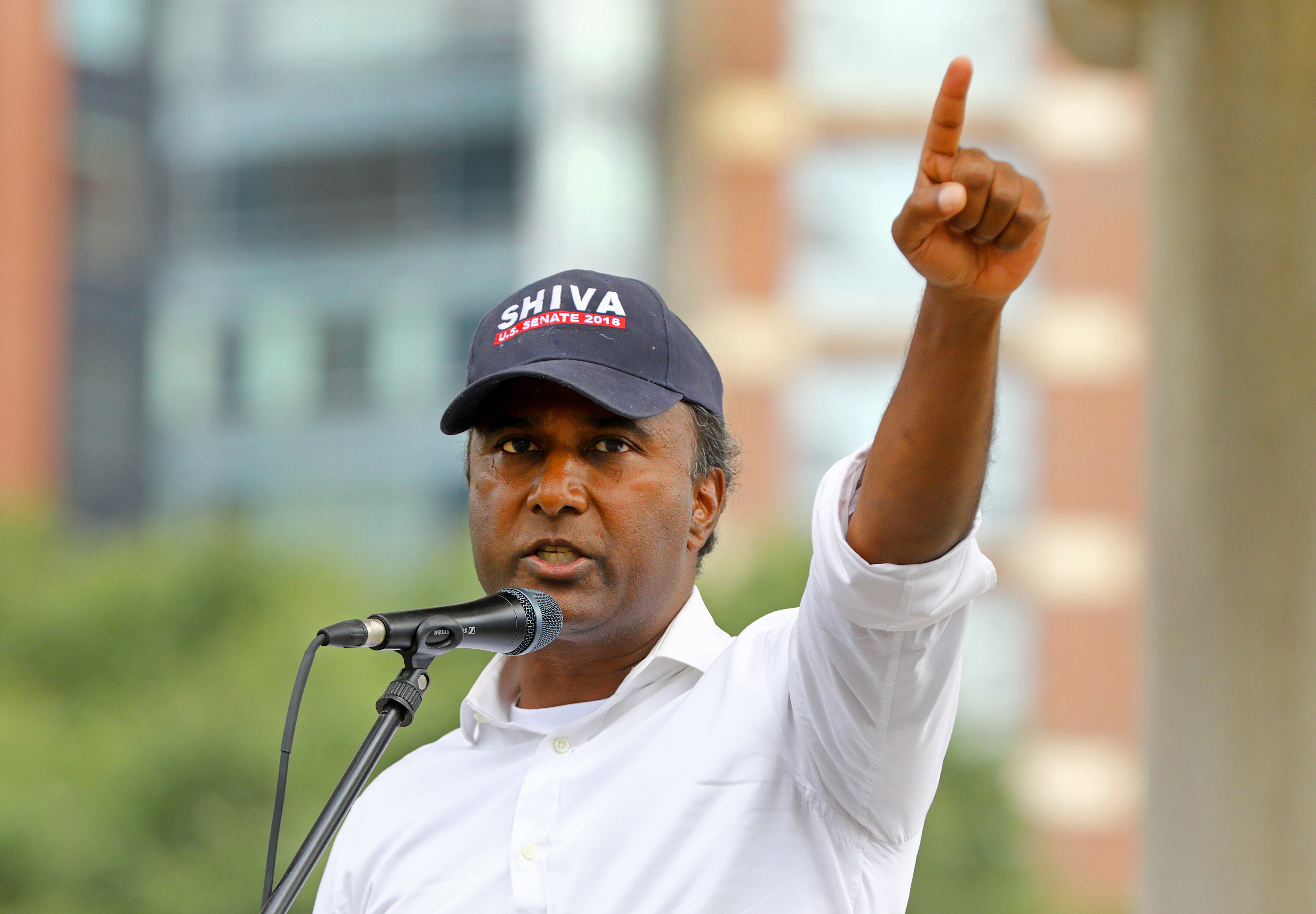 Shiva Ayyadurai, running for the US Senate, held a No Forced Vaccinations rally on the Boston Common.