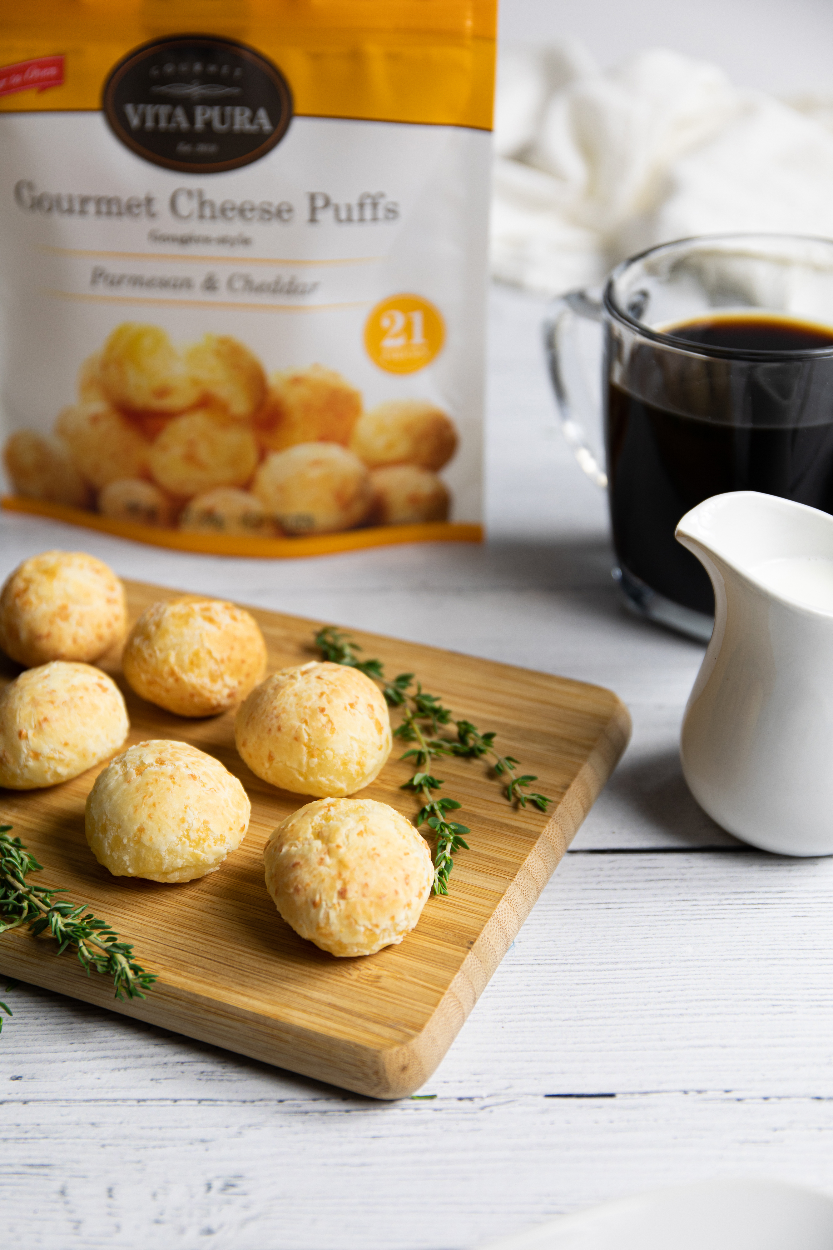 Vita Pura cheese puffs, a spin on Brazilian cheese bread.