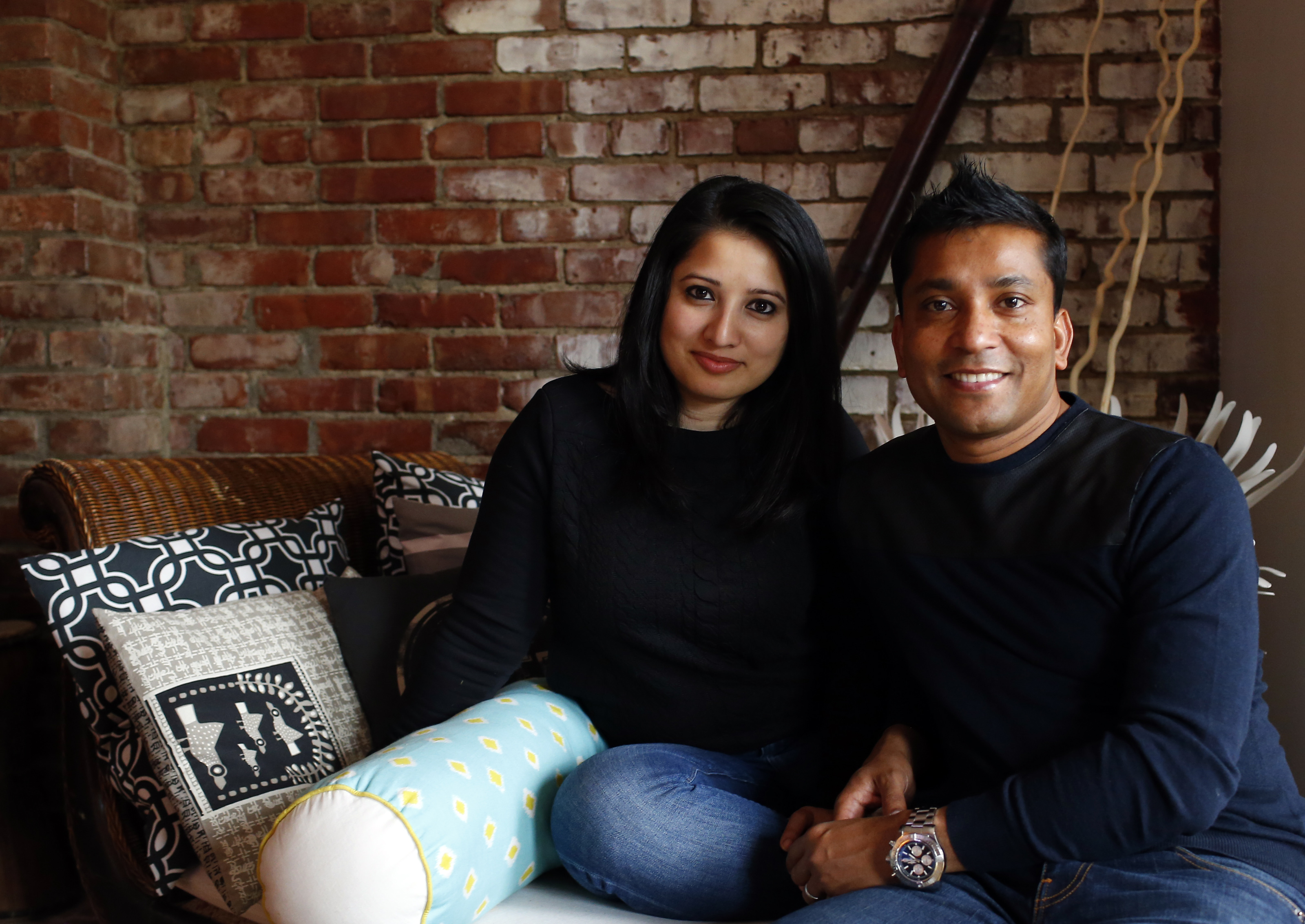 Rokeya Chowdhury with her husband, Solmon, in 2016.