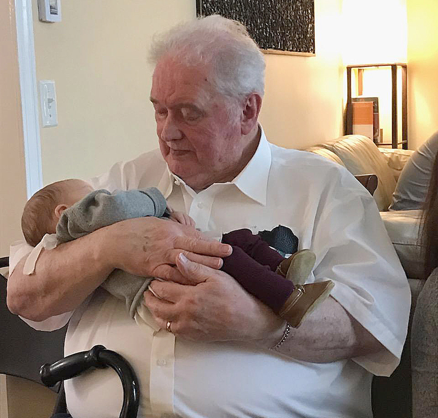 Uncle Bill with one of his 10 great-grandchildren in 2019.