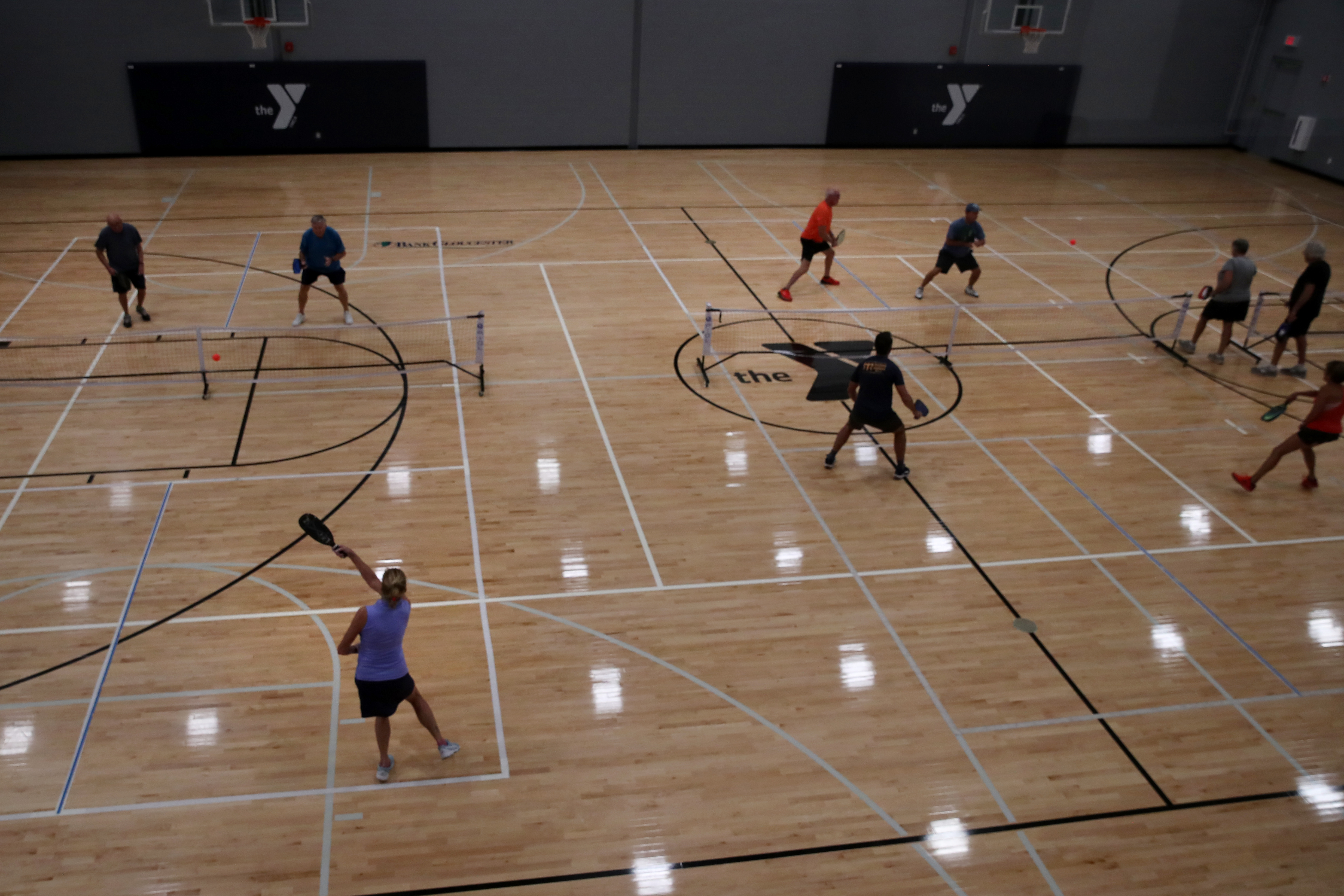 Players played pickleball at the Cape Ann YMCA in Gloucester.