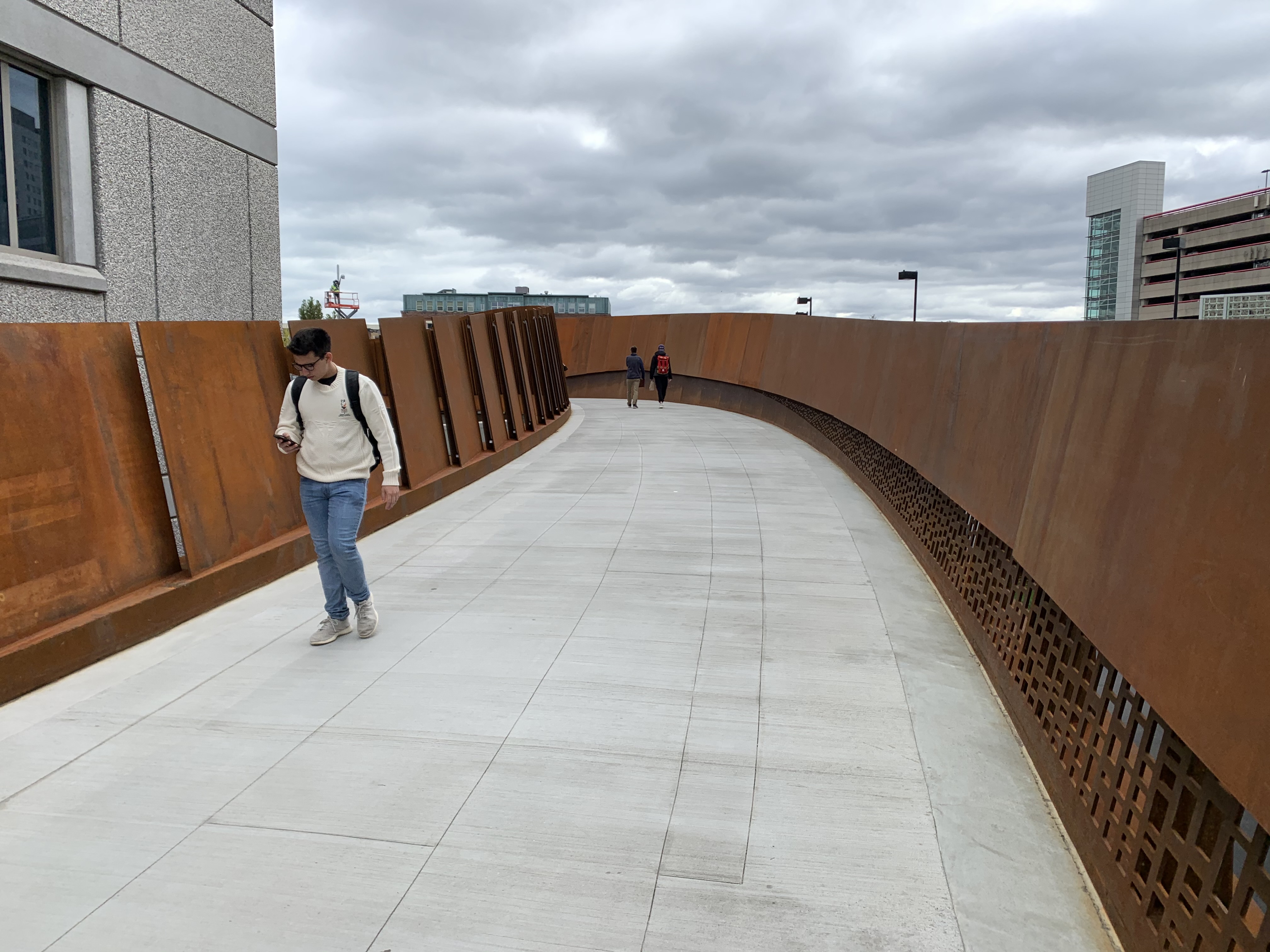 Northeastern University ISEC Pedestrian Bridge.