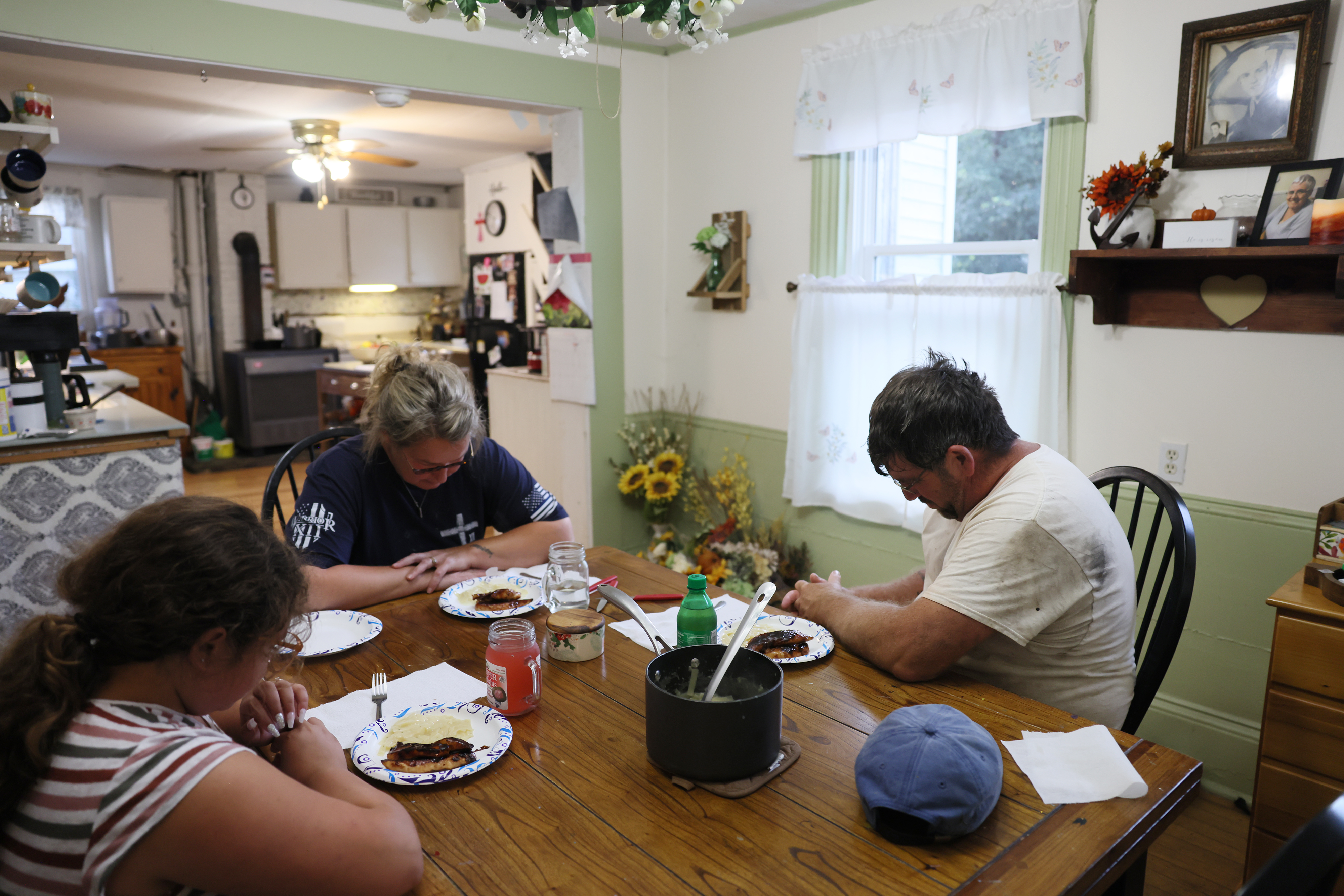 On the day the rules came out, Taza Watt sat at his kitchen table with his wife, Cathy, and granddaughter, Brooklyn, and prayed over the meal that Cathy and Brooklyn had prepared on Aug 31. “Father, we are so thankful for your many blessings, for this food and for this family. Father, we pray for our island and the boys of Vinalhaven as we face changes that will make it hard on our fishermen to provide for their families. We ask that you give our boys the strength to make it through this, we also pray for the people in Louisiana and Afghanistan. We love you Lord and ask these things in Jesus’ name, amen.”   
