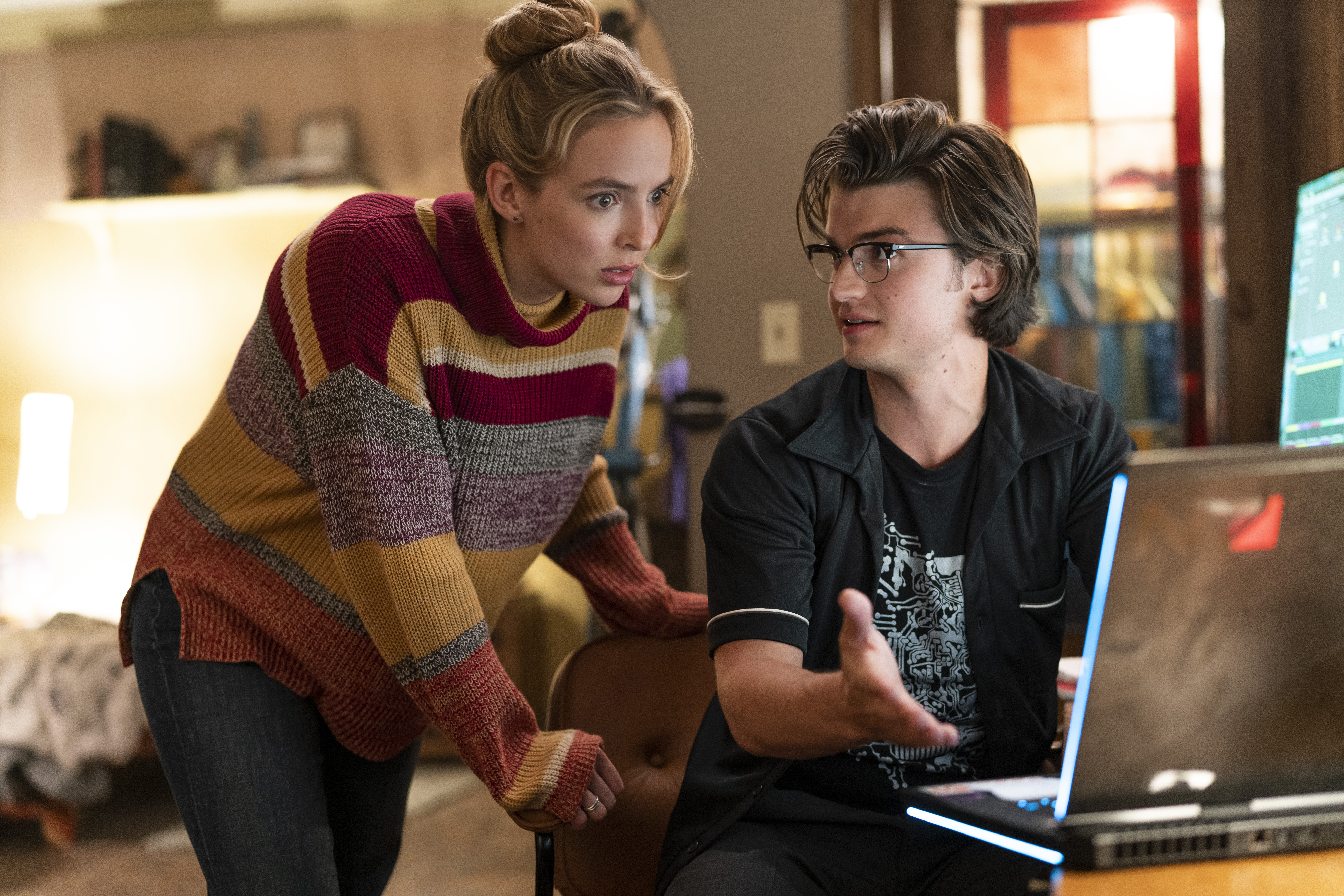 Jodie Comer (left) and Joe Keery in "Free Guy."