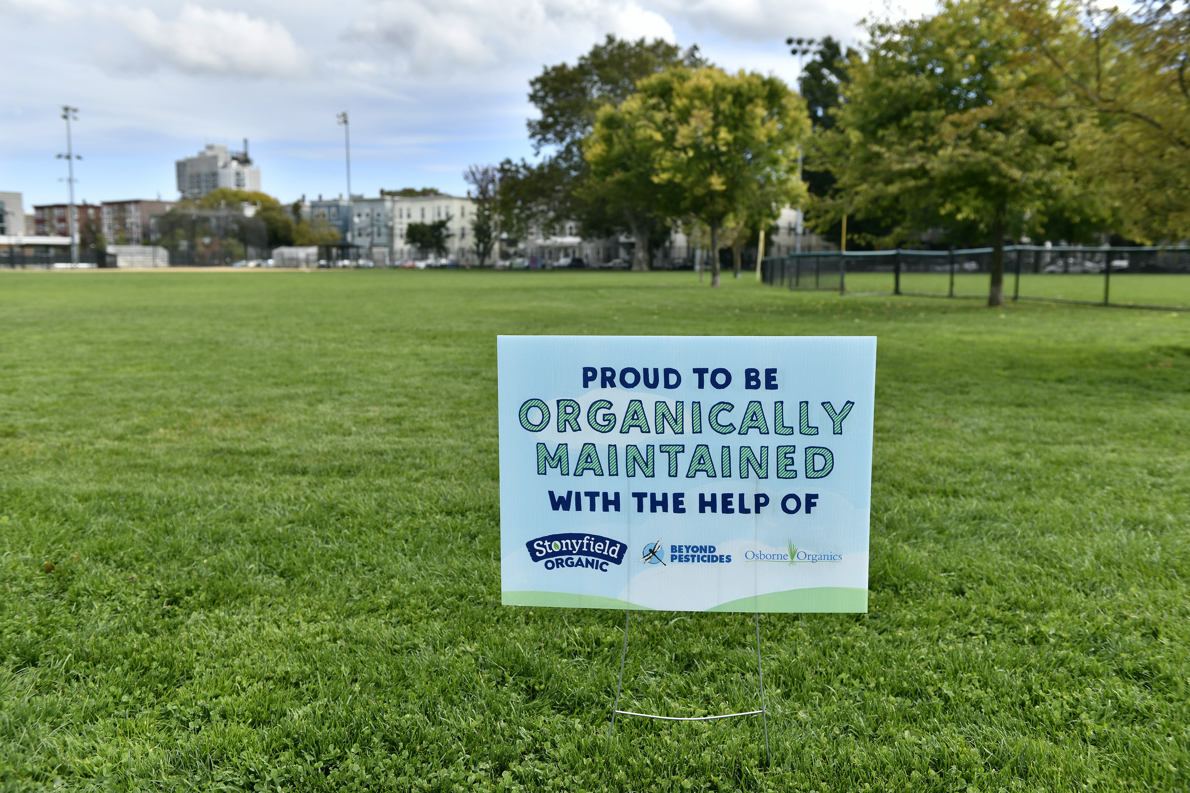 Stonyfield provided a $5,000 grant to the City of Cambridge to help spruce up Donnelly Field.