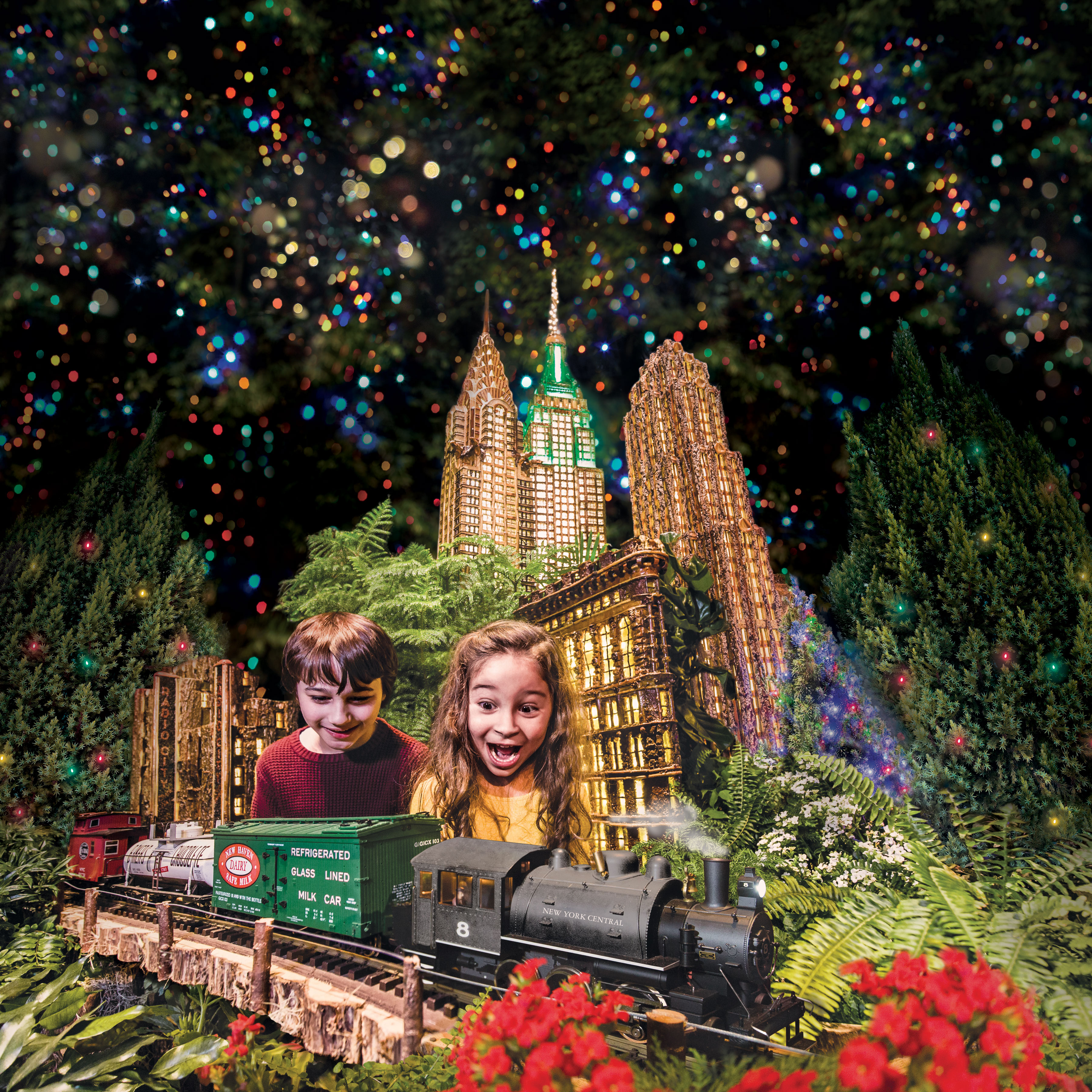 Watch model trains zip around miniature replicas of the Brooklyn Bridge, the Statue of Liberty, and more than 175 other New York landmarks at the New York Botanical Garden in the Bronx.