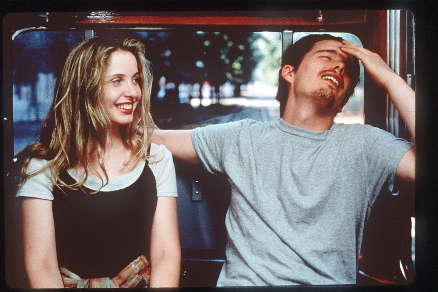 Julie Delpy and Ethan Hawke in ''Before Sunrise.''