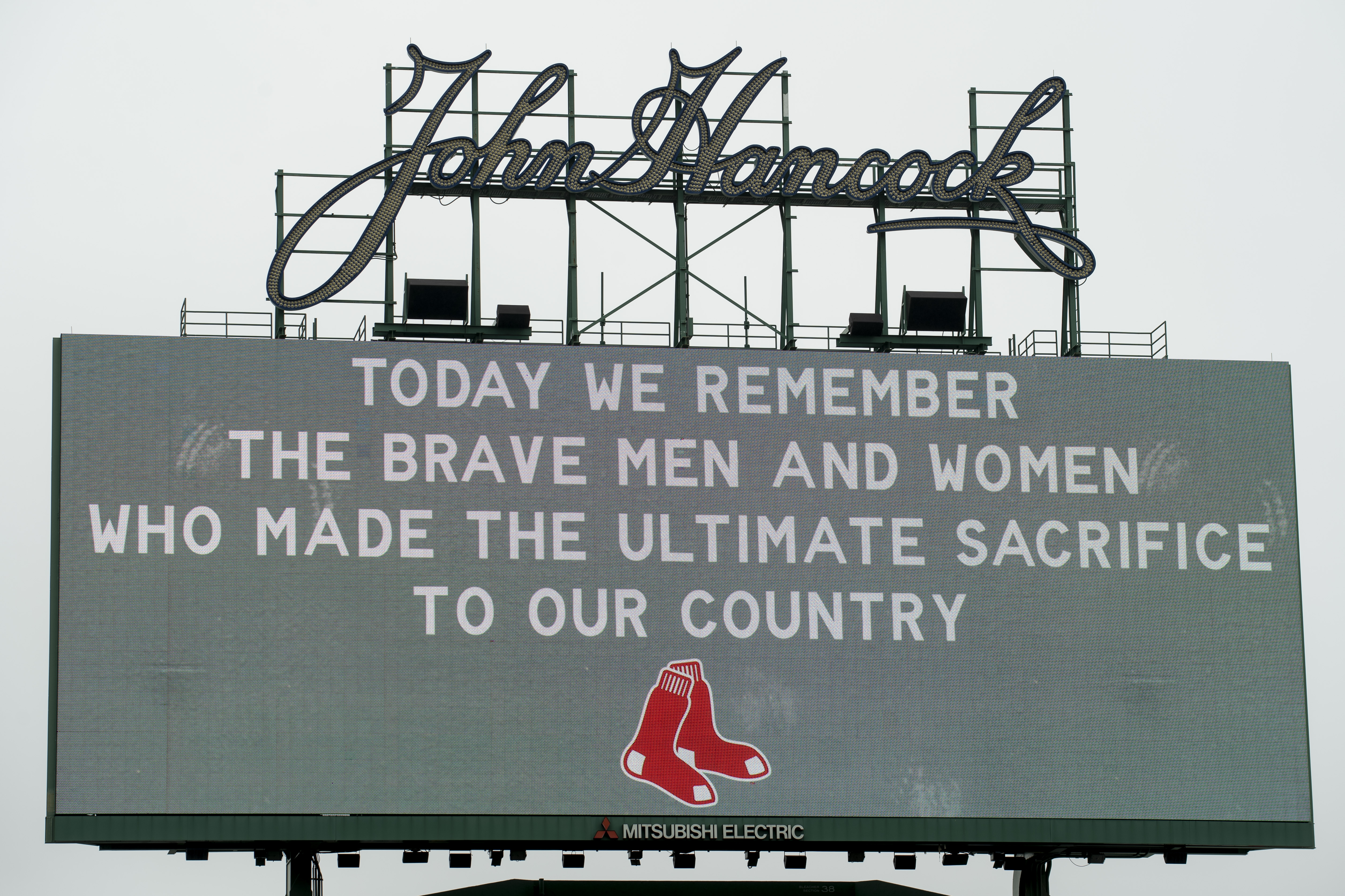 Red Sox Drape American Flag Over Green Monster, Play 'Taps' To Honor  Memorial Day - CBS Boston