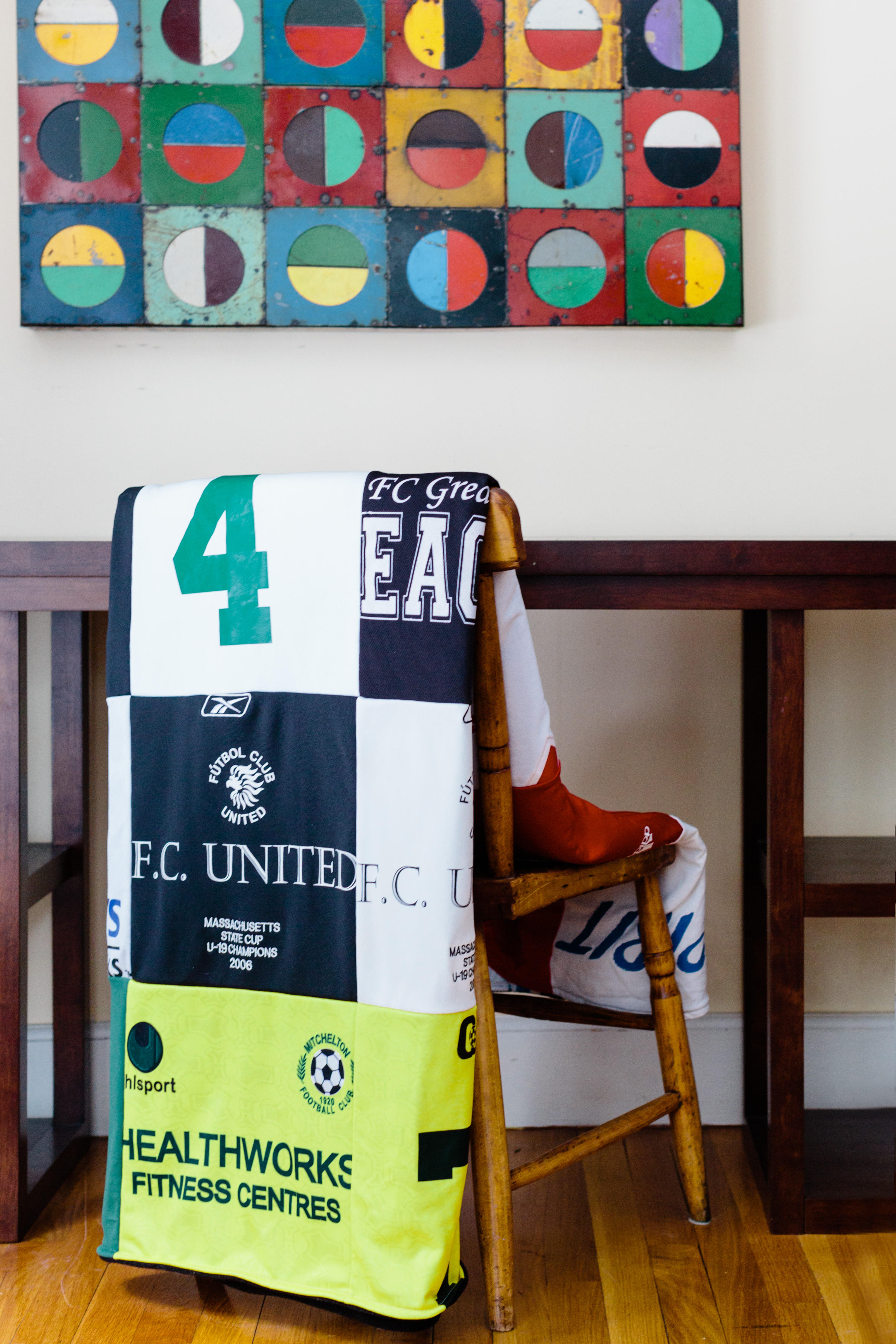 Project Repat — whose founders, Nathan Rothstein and Ross Lohr, grew up in Massachusetts — take your T-shirts and turn them into cozy patchwork blankets.