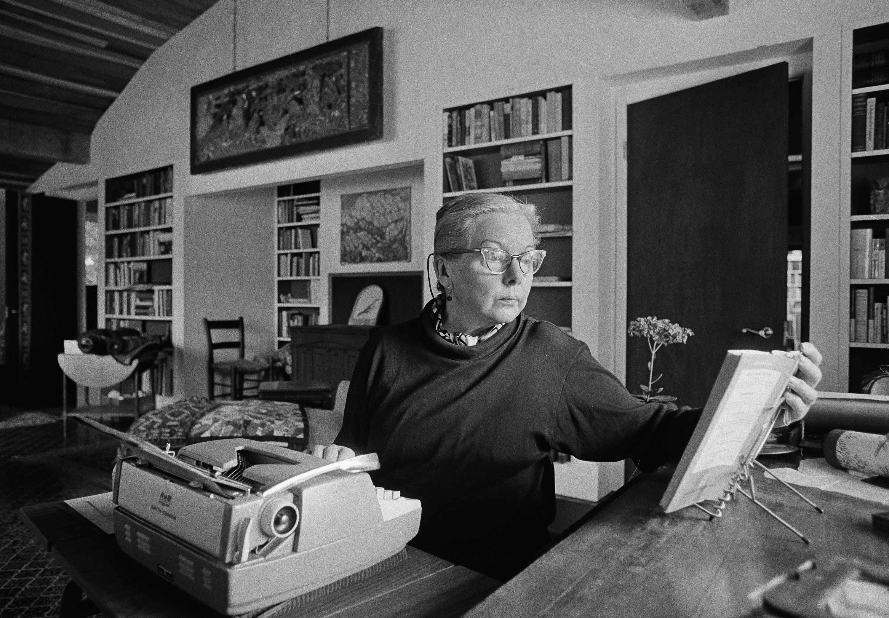 Cookbook author and food critic Mary Frances Kennedy Fisher is shown in her office at her new home in Sonoma, Calif., April 28, 1971.