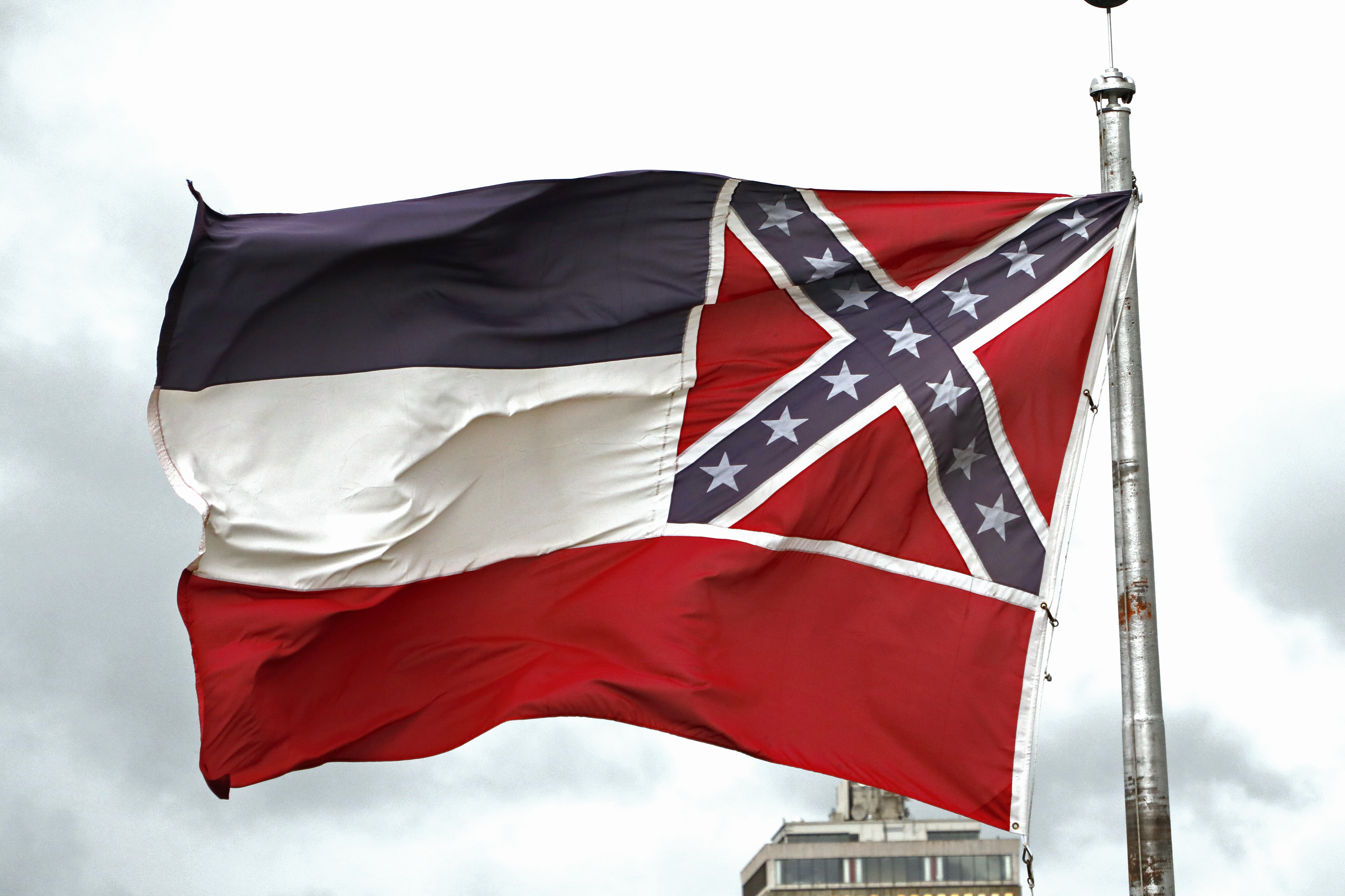 The Mississippi state flag flew outside the state Capitol building in Jackson last week.
