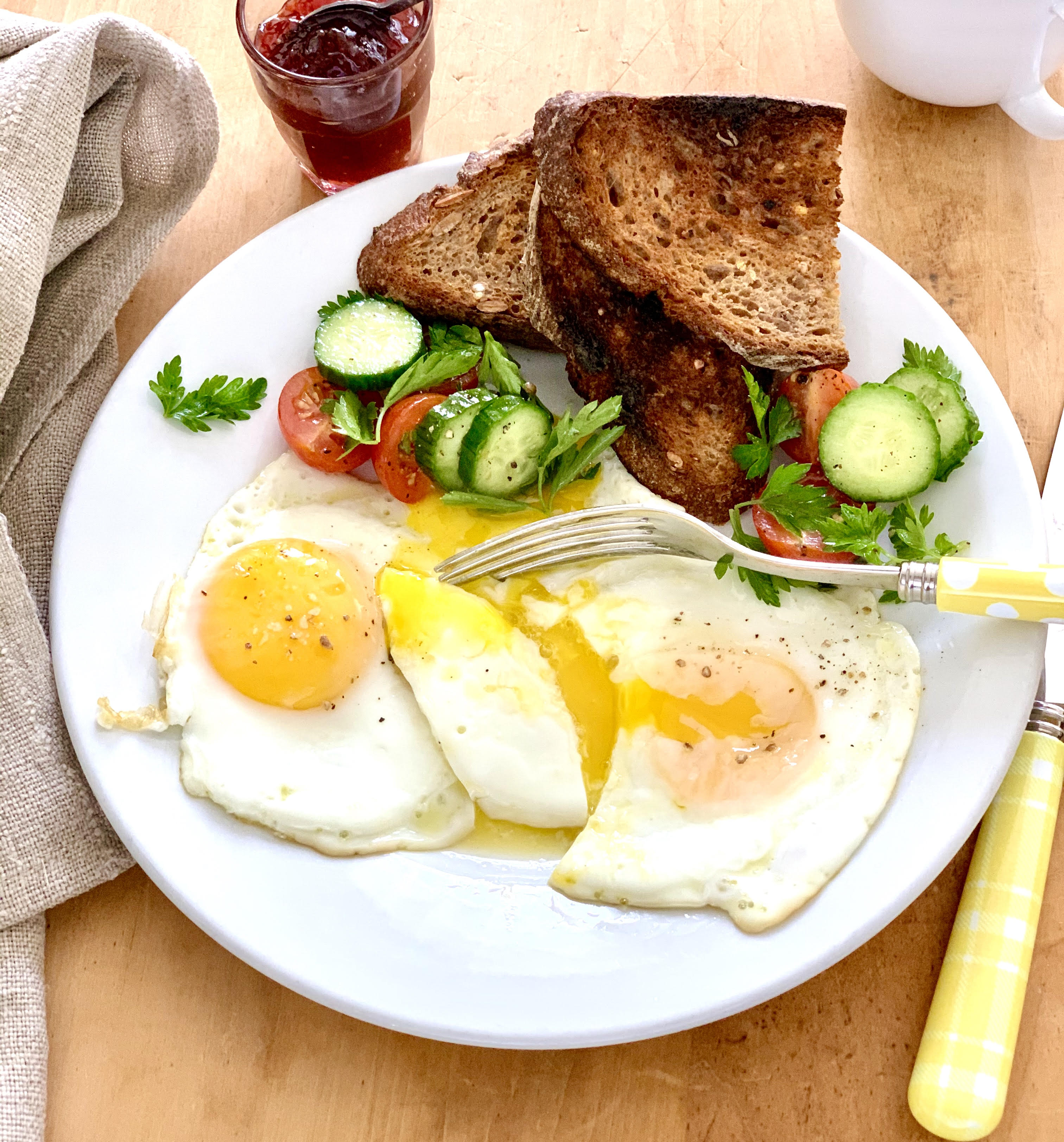 Food, Cartoon, Eggs, Fried, Egg, Breakfast, Side, Sunny - Sunny