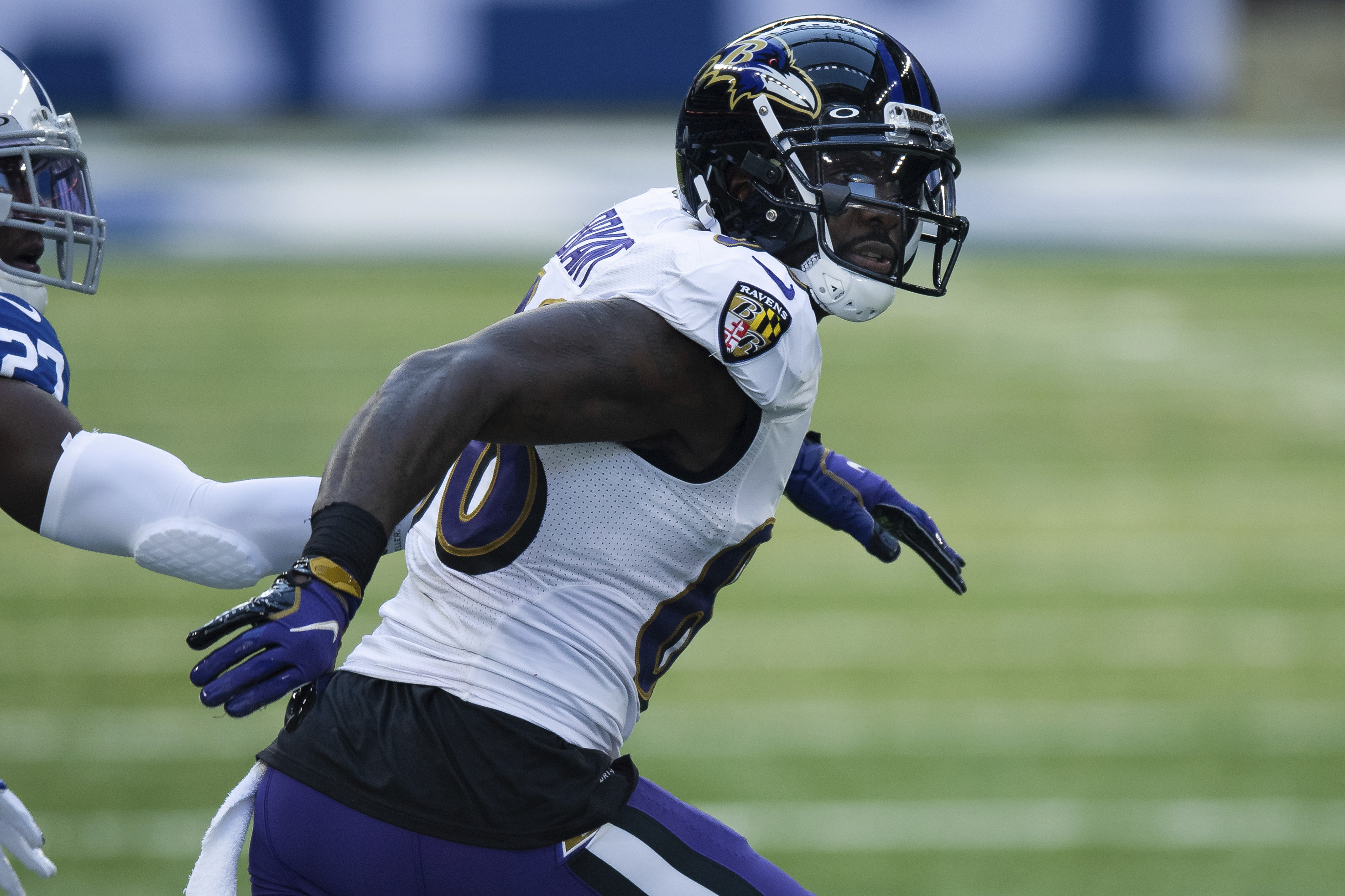 Longtime Cowboy Dez Bryant, 32, reappeared as a Raven.