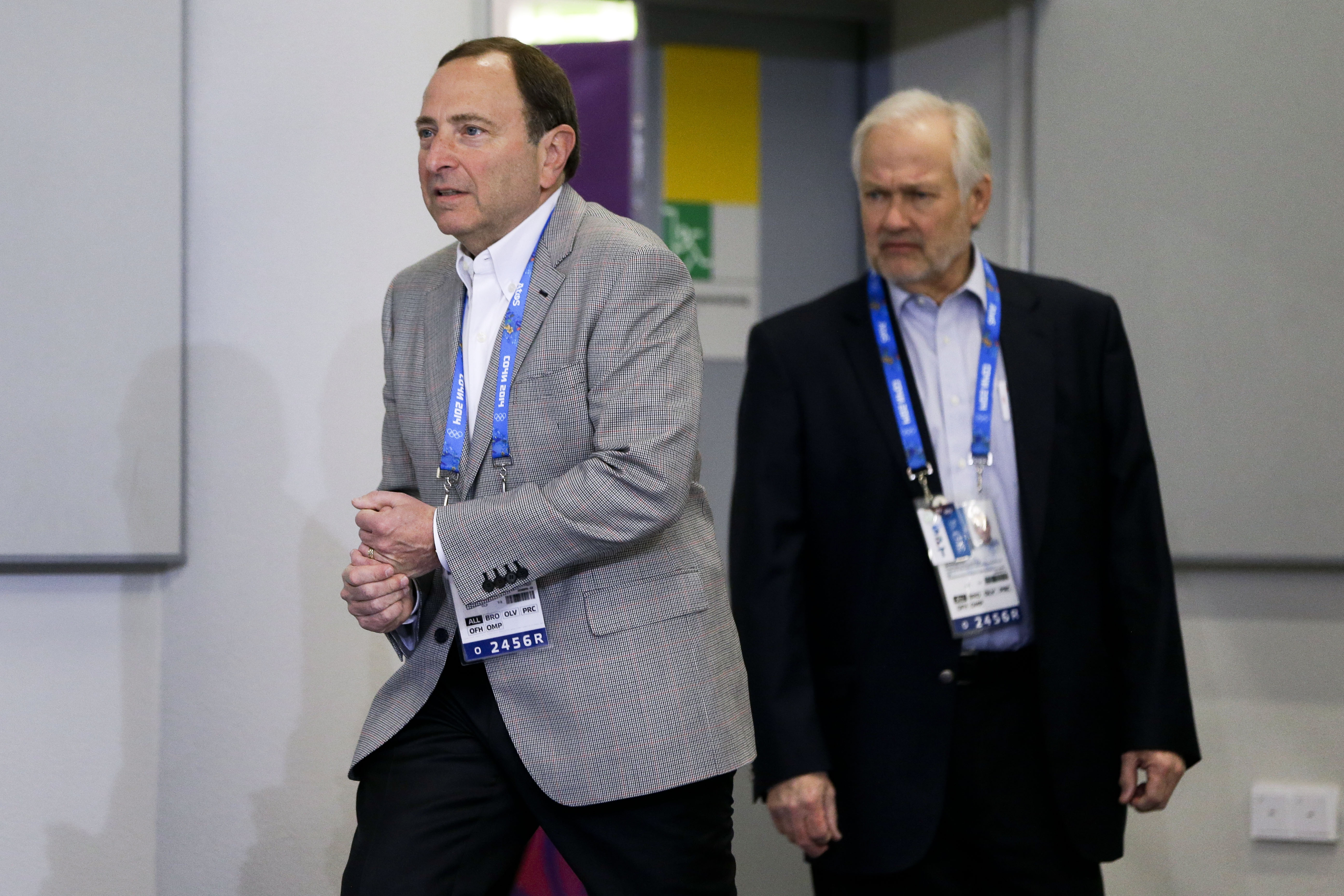 NHL commissioner Gary Bettman and NHLPA executive director Donald Fehr, right, are working to get a four-year extension to the collective bargaining agreement.
