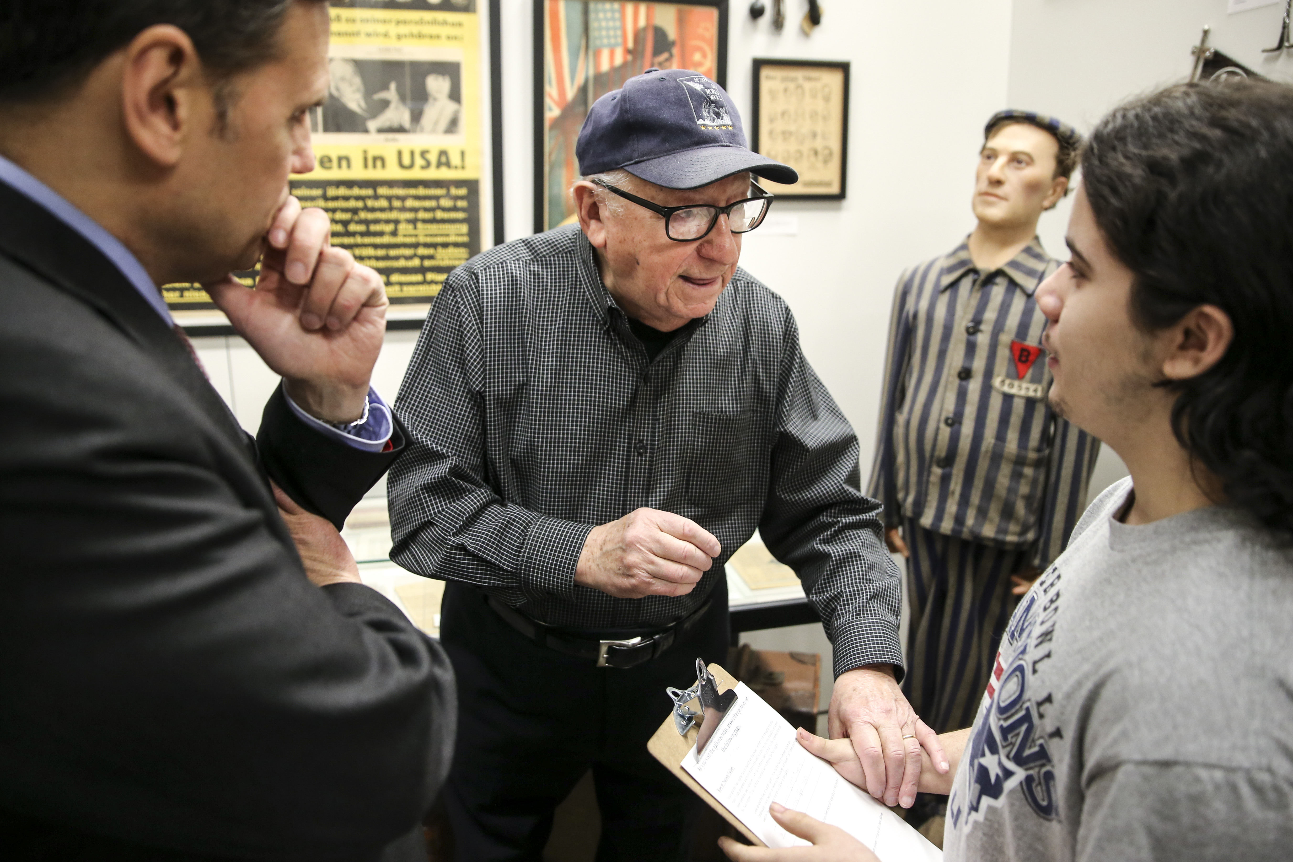 Izzy Arbeiter, a Holocaust survivor from Poland, discussed his life with Malden High School students in 2019.