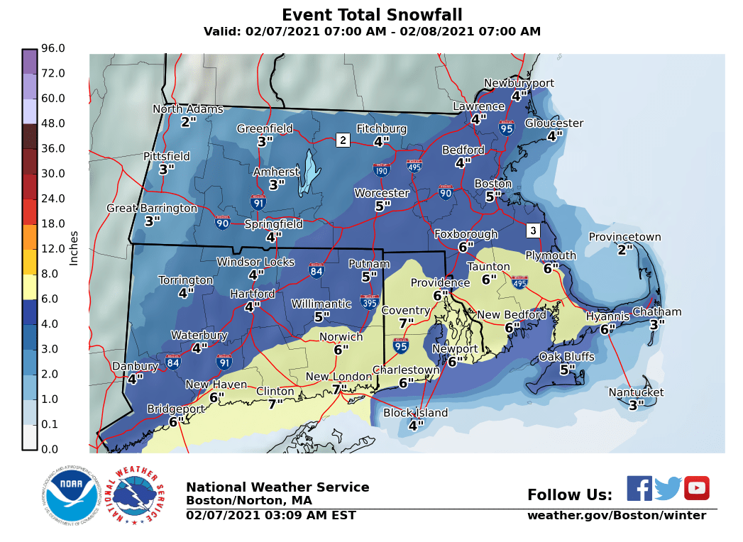 Maps Here’s how much snow to expect Sunday in Massachusetts The