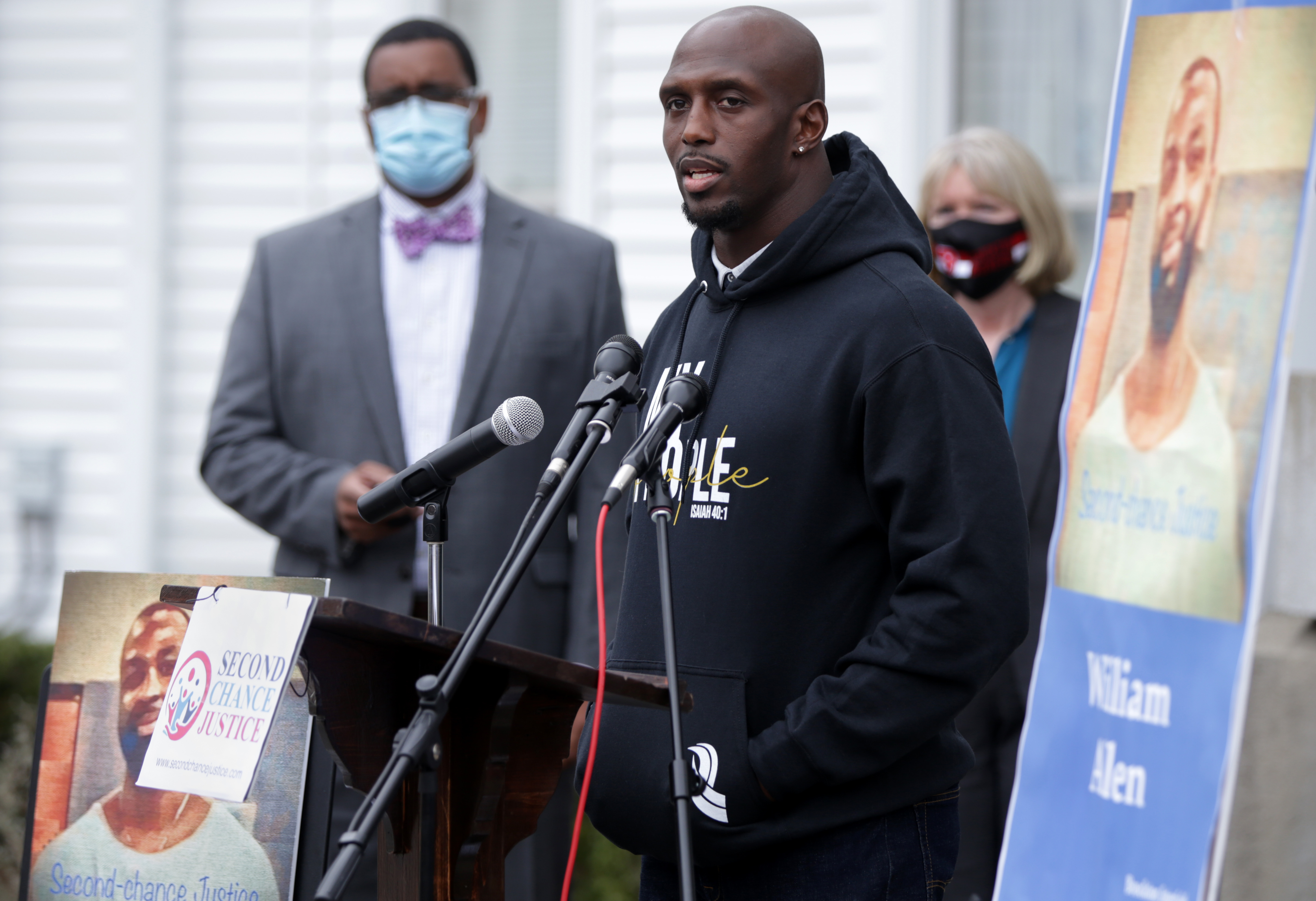Devin McCourty speaks at Wednesday's press conference.