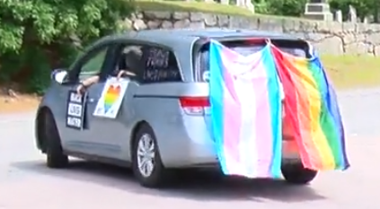 Last year's car parade in Sharon saw vehicles sporting Pride flags and signs promoting equality.