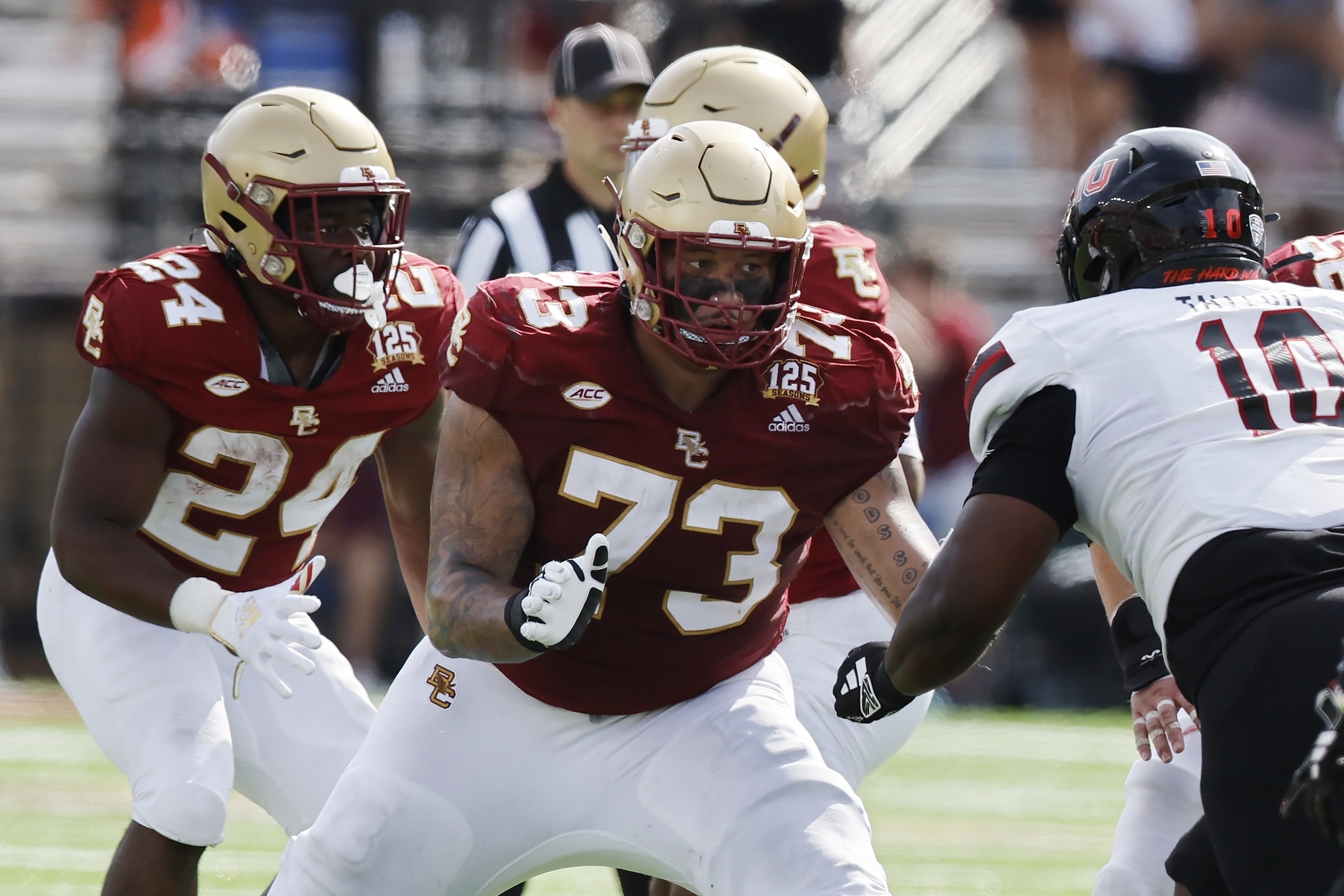 With injury to Christian Mahogany, BC is forced to redraw its offensive  line - The Boston Globe